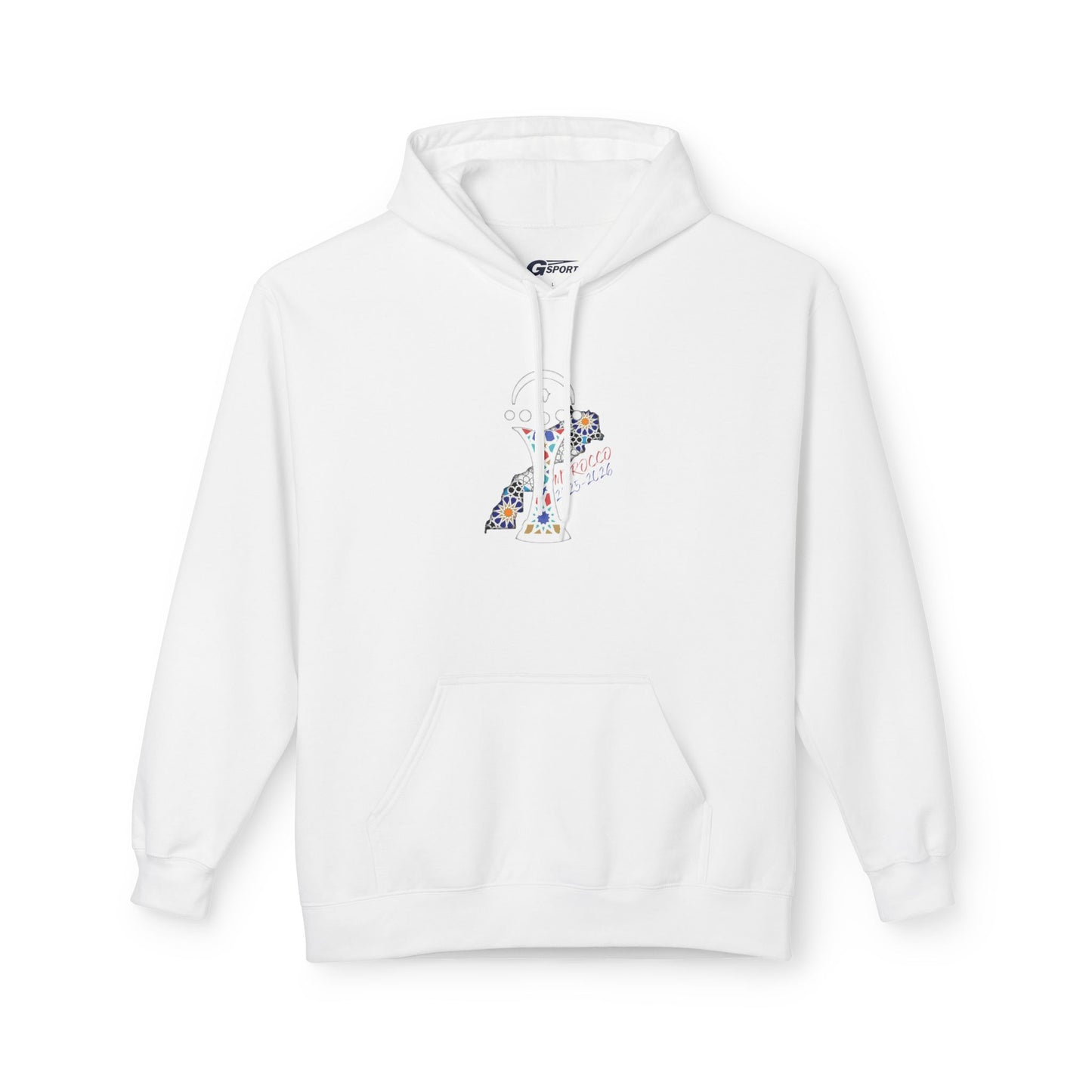 Morocco Star Hoodie - Pullover with Moroccan Flag Stripes and Floral Map Design
