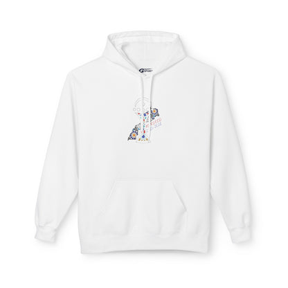 Morocco Star Hoodie - Pullover with Moroccan Flag Stripes and Floral Map Design