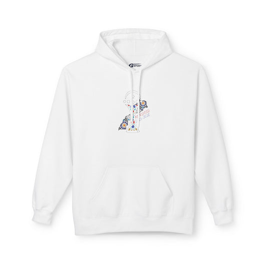 Morocco Star Hoodie - Pullover with Moroccan Flag Stripes and Floral Map Design