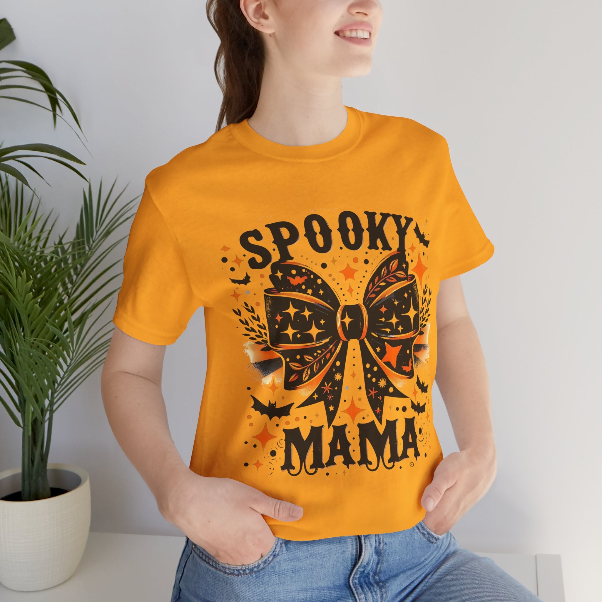 Spooky Mama T-Shirt - Unisex Jersey Tee for Halloween, Family Events, Gifts for Moms, Autumn Fashion, Casual Wear