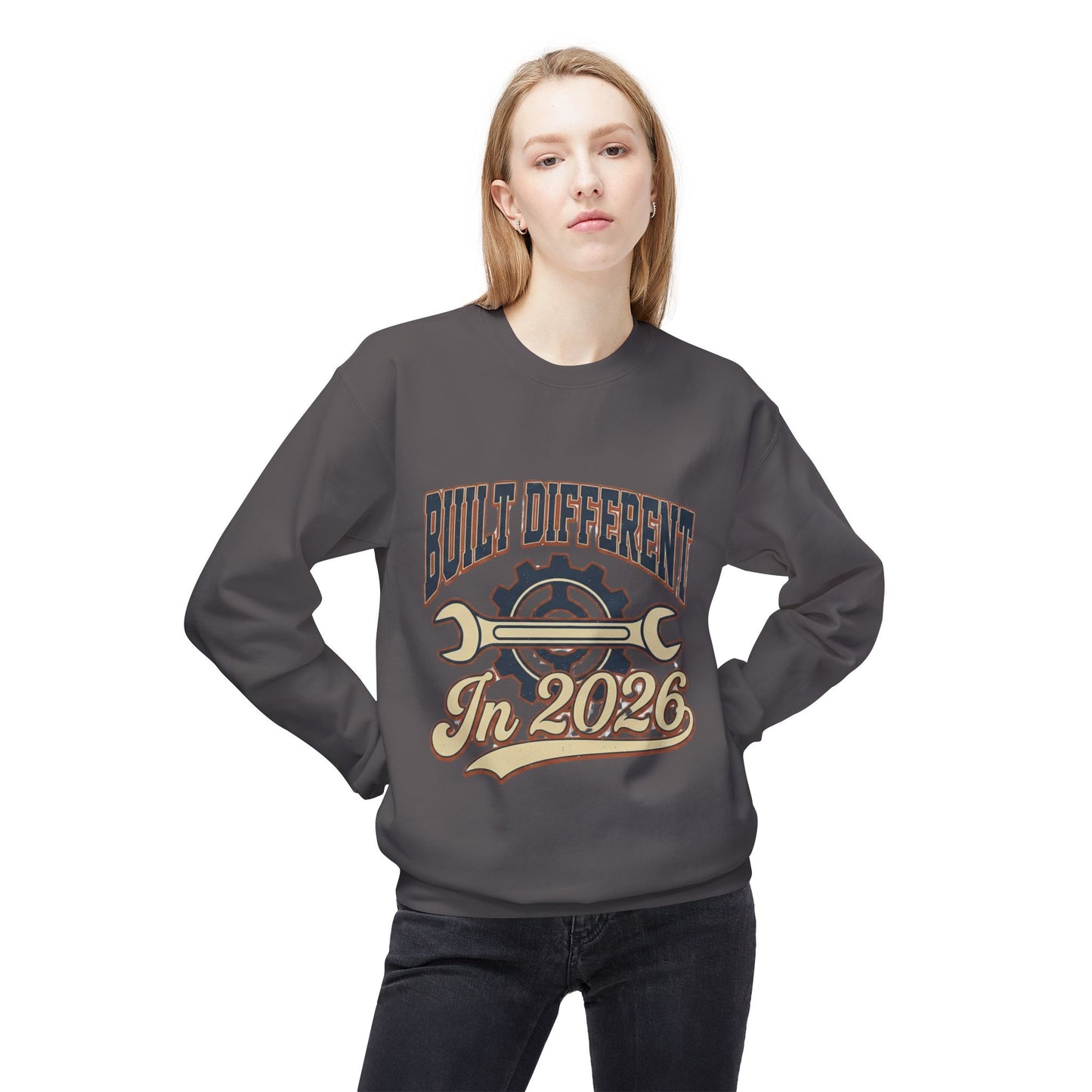 Built Different In 2026 Crewneck Sweatshirt - Mechanic Vintage Tool Design
