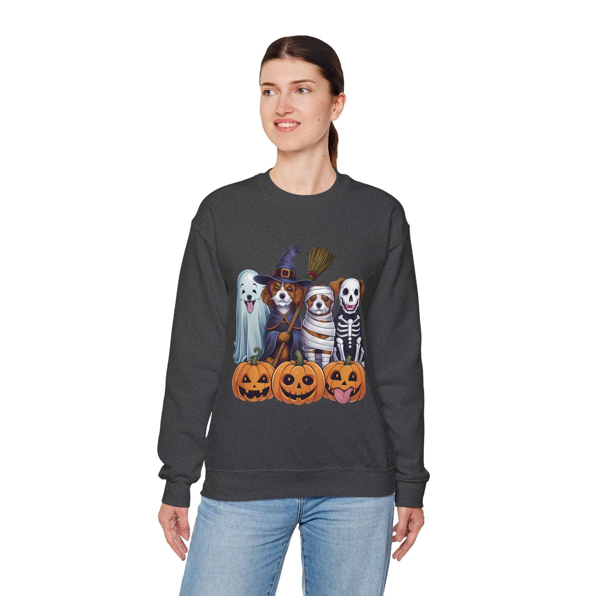 Halloween Dogs Sweatshirt - Spooky Pet Lover Crewneck for Fall Fashion and Pumpkin Style
