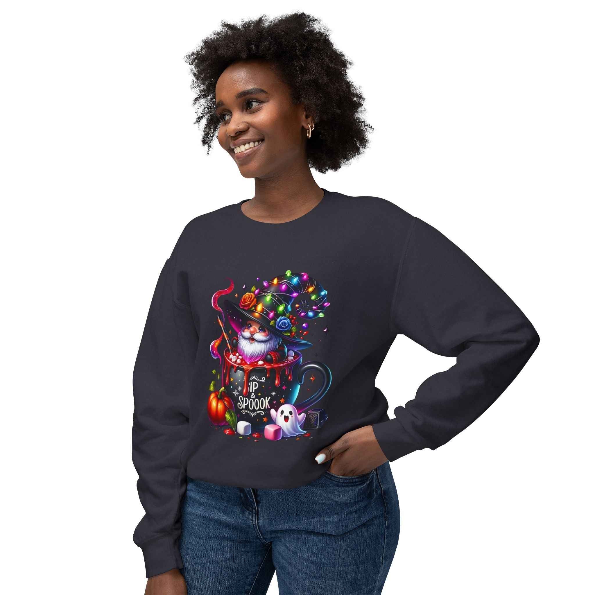 Spooky Cat Sweatshirt - Unisex Crewneck for Cat Lovers | Unique Autumn Apparel