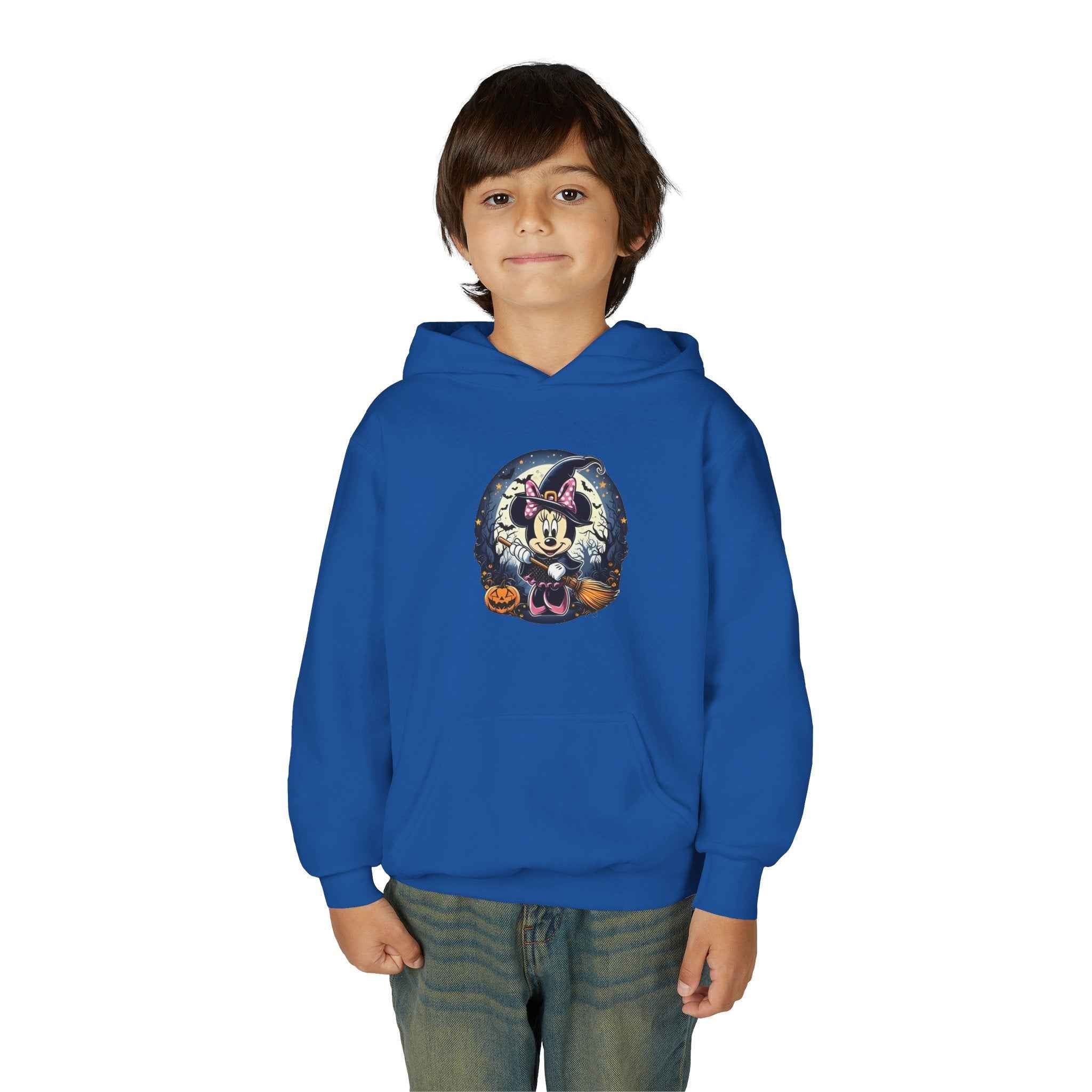 Youth Halloween Hoodie - Adorable Witch Design for Kids