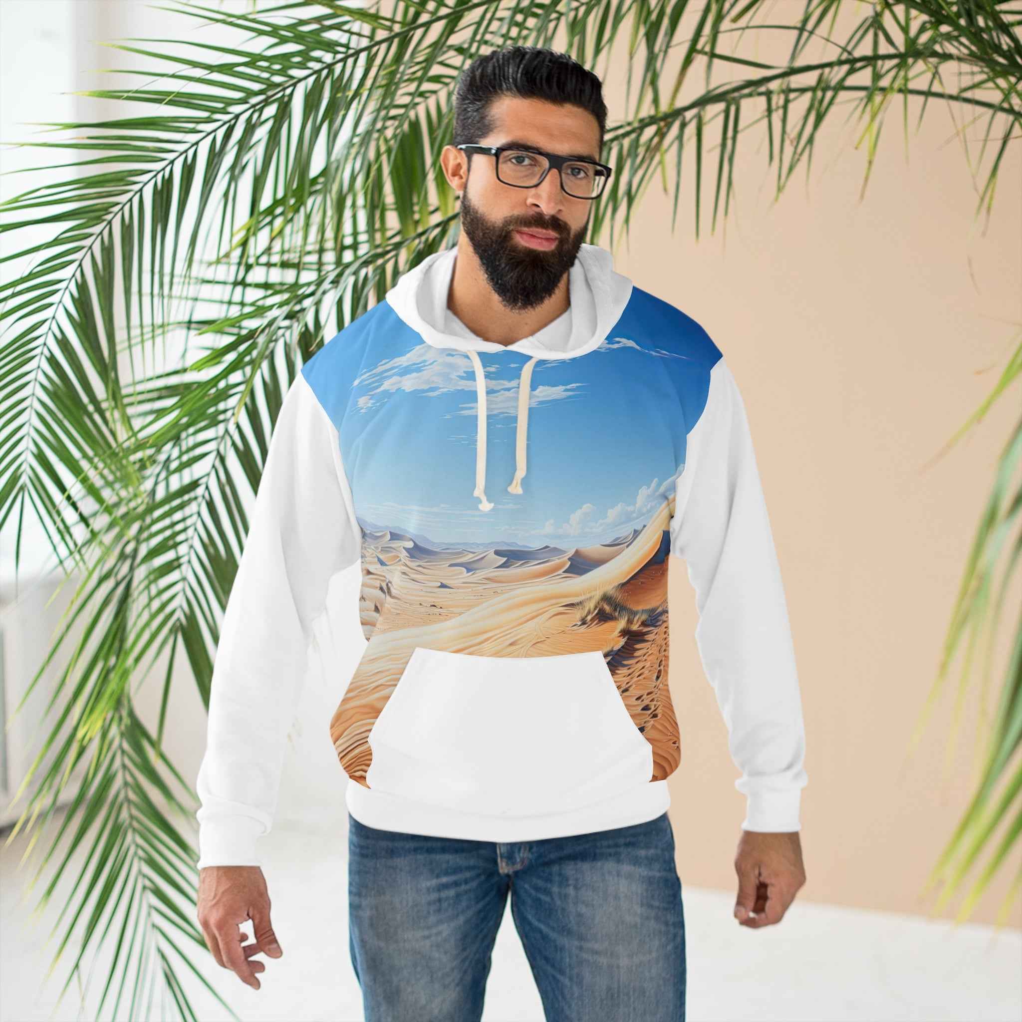 Desert Horizon Pullover Hoodie - Cozy Unisex Travel Sweatshirt