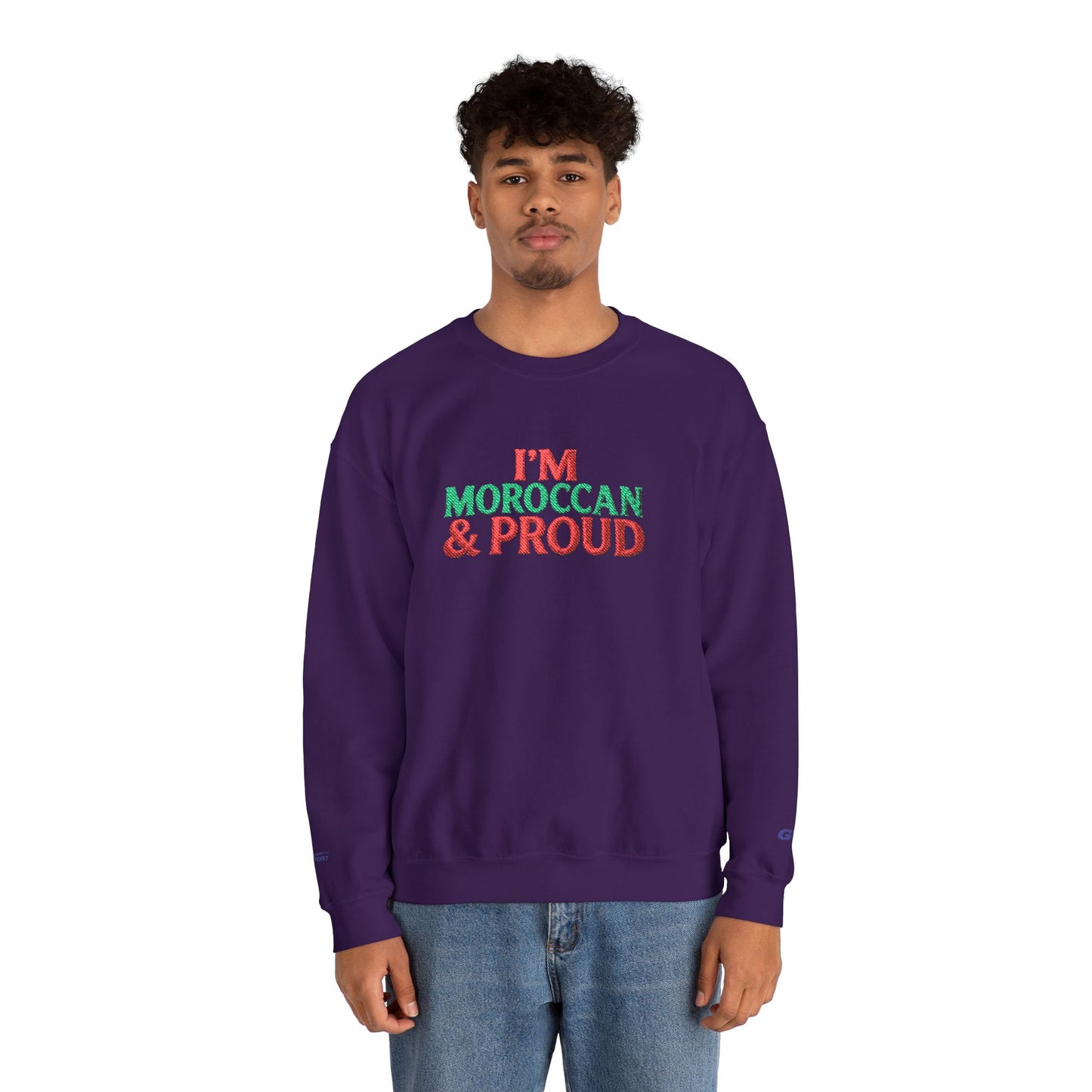 Moroccan & Proud Crewneck Sweatshirt — Patriotic Morocco Pride Pullover - Ghita Shop