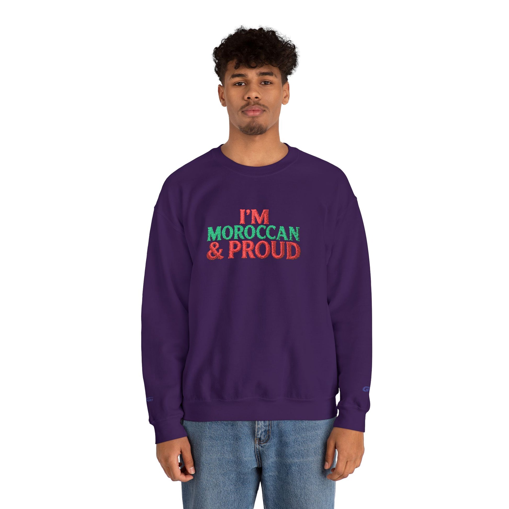 Moroccan & Proud Crewneck Sweatshirt — Patriotic Morocco Pride Pullover - Ghita Shop