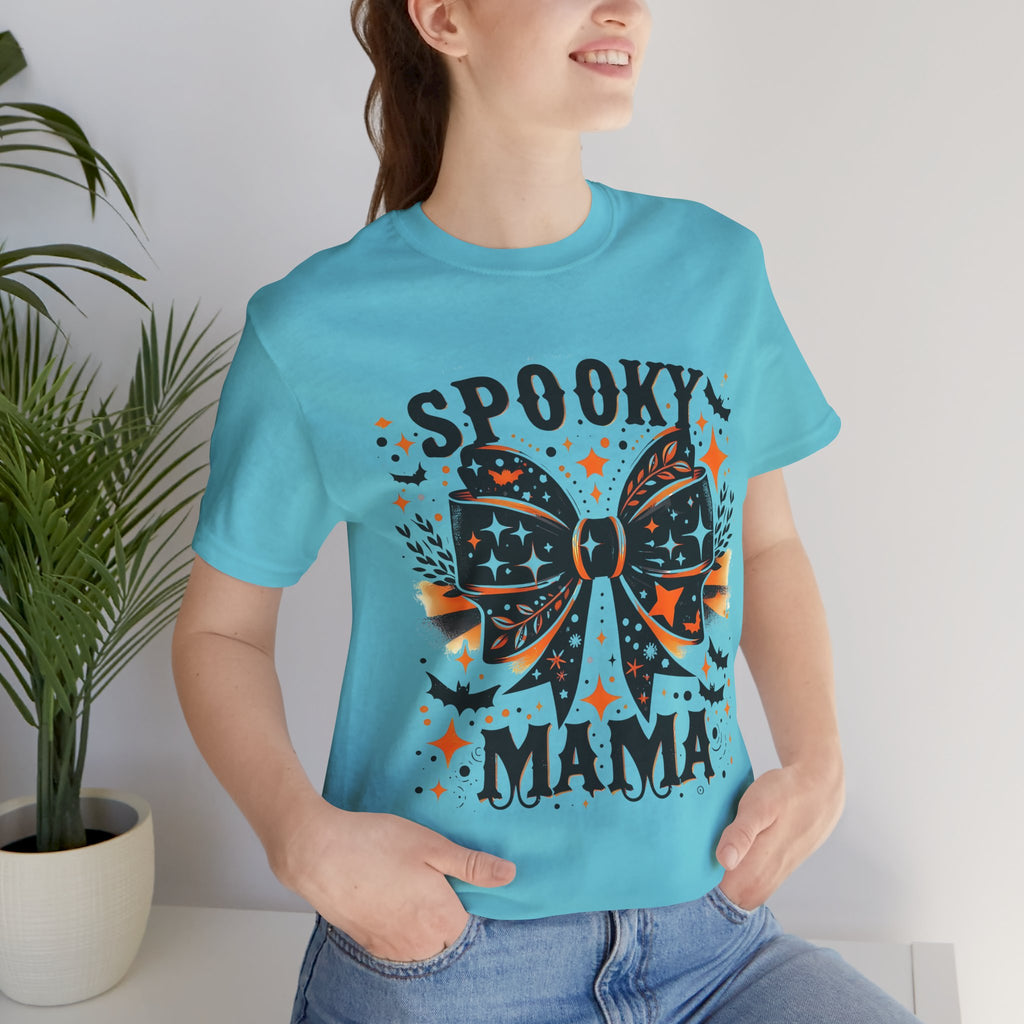 Spooky Mama T-Shirt - Unisex Jersey Tee for Halloween, Family Events, Gifts for Moms, Autumn Fashion, Casual Wear