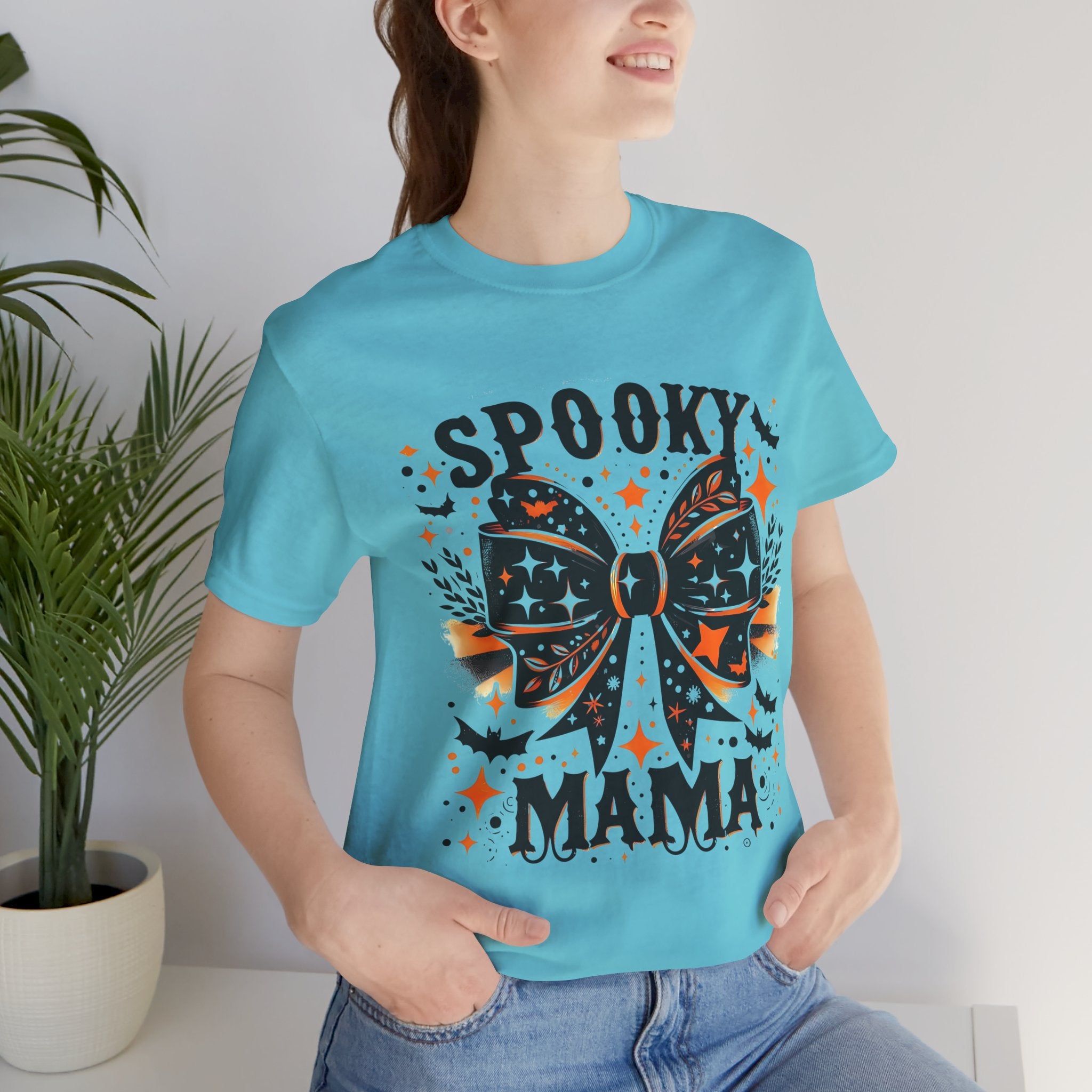 Spooky Mama T-Shirt - Unisex Jersey Tee for Halloween, Family Events, Gifts for Moms, Autumn Fashion, Casual Wear