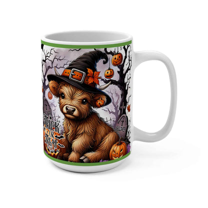 Halloween Themed Coffee Mug - Trick or Treat Seasonal Coffee Cup, Cute Halloween Gift & Fall Decor