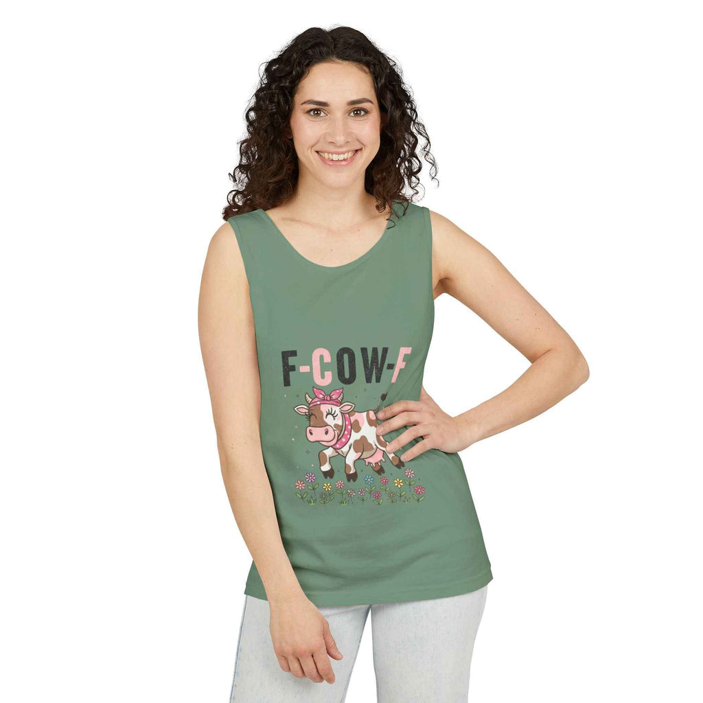 Tank Top Spooky Season Halloween Animal Humor Shirt F-Cow-F