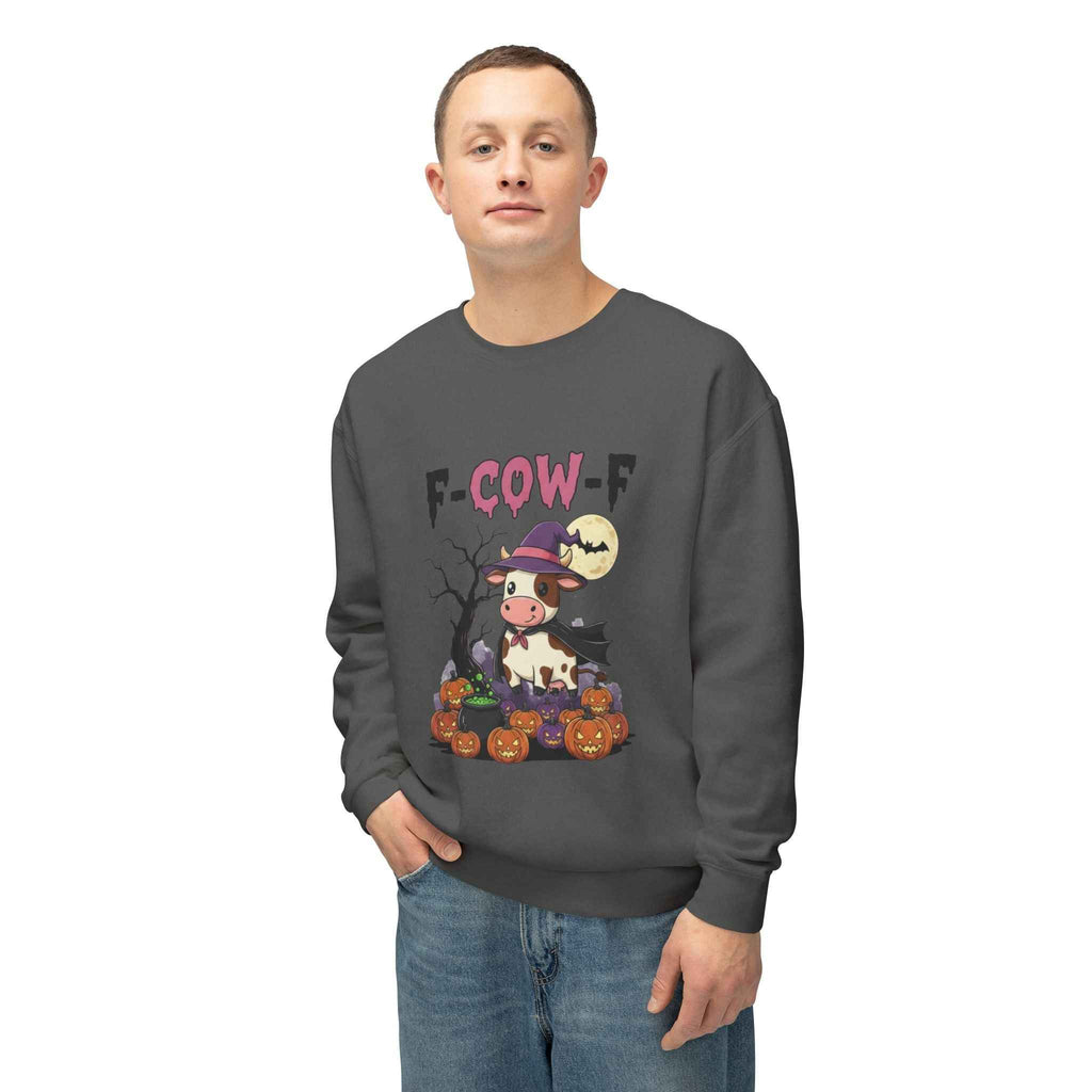 F-Cow-F Halloween Crewneck Sweatshirt, Adorable Cozy Top for Fall