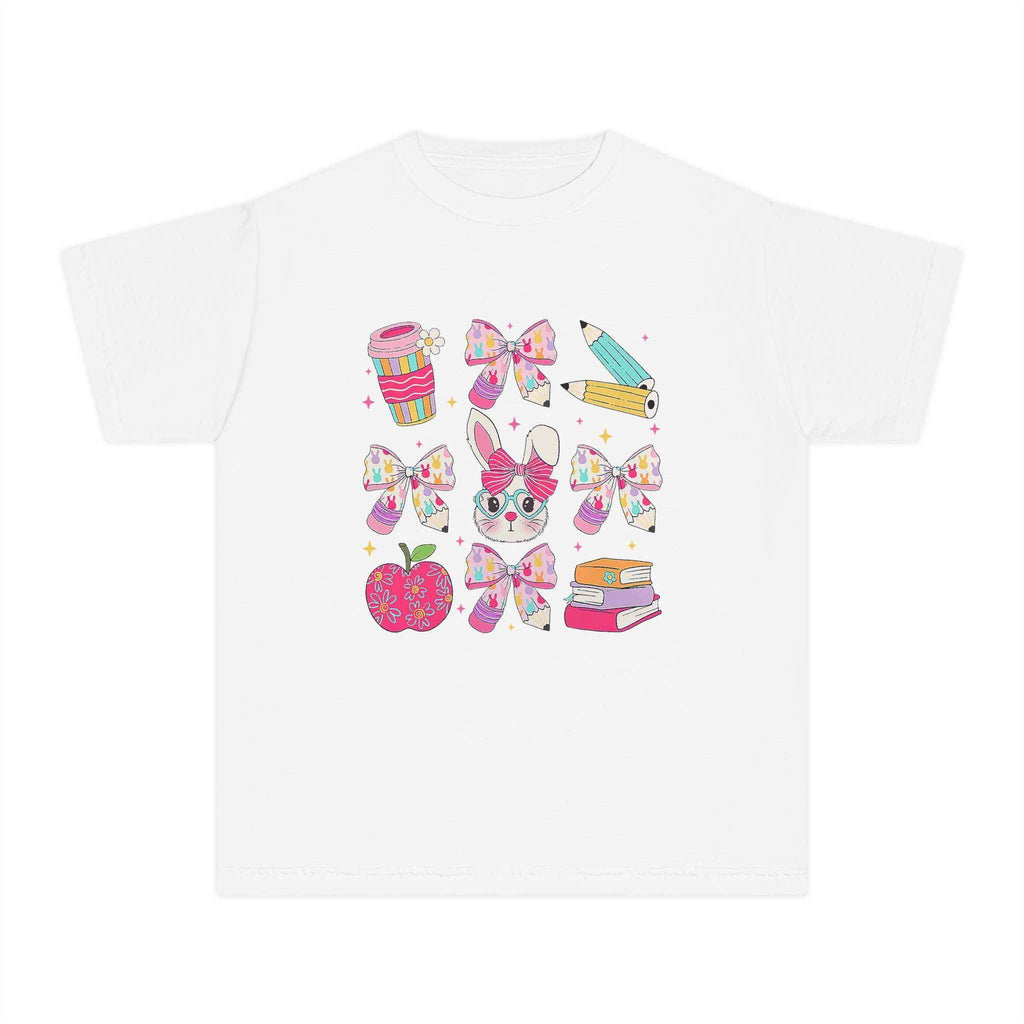 Youth Tee Bunny Back to School Tee for Girls and Sisters
