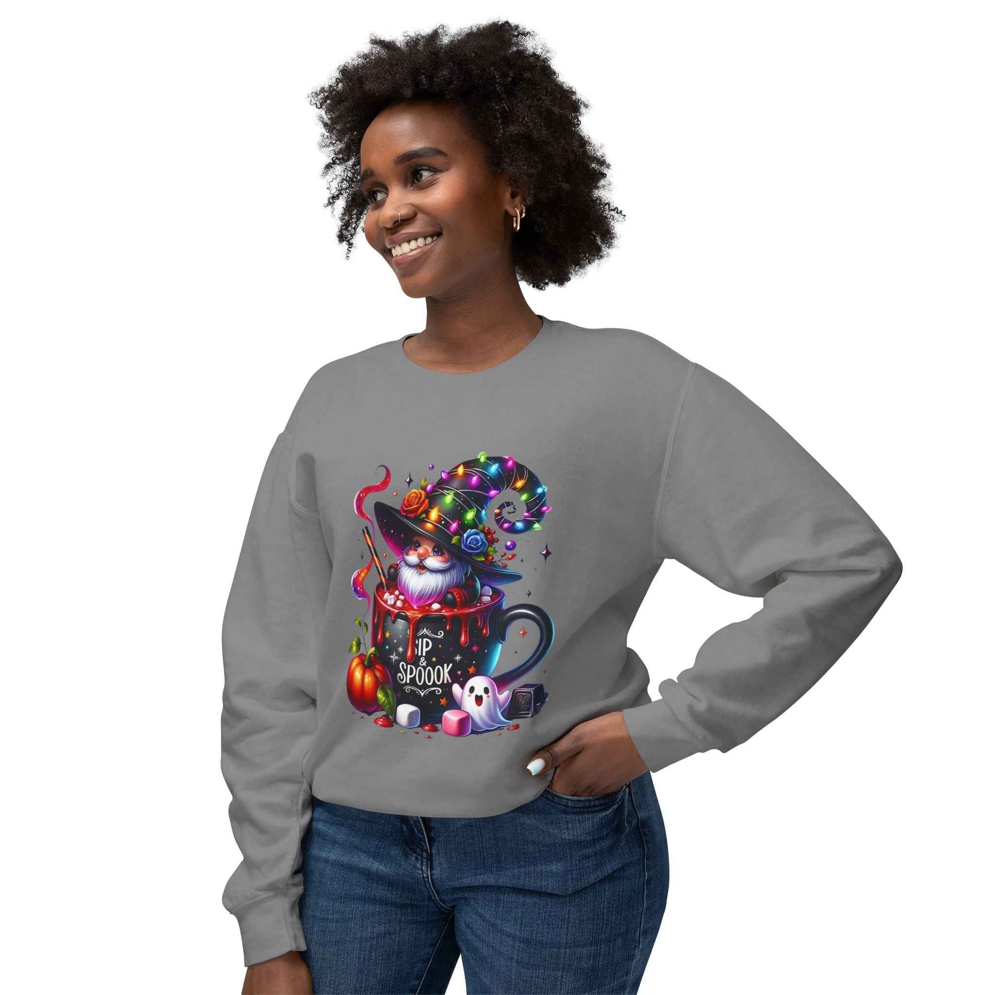 Spooky Cat Sweatshirt - Unisex Crewneck for Cat Lovers | Unique Autumn Apparel