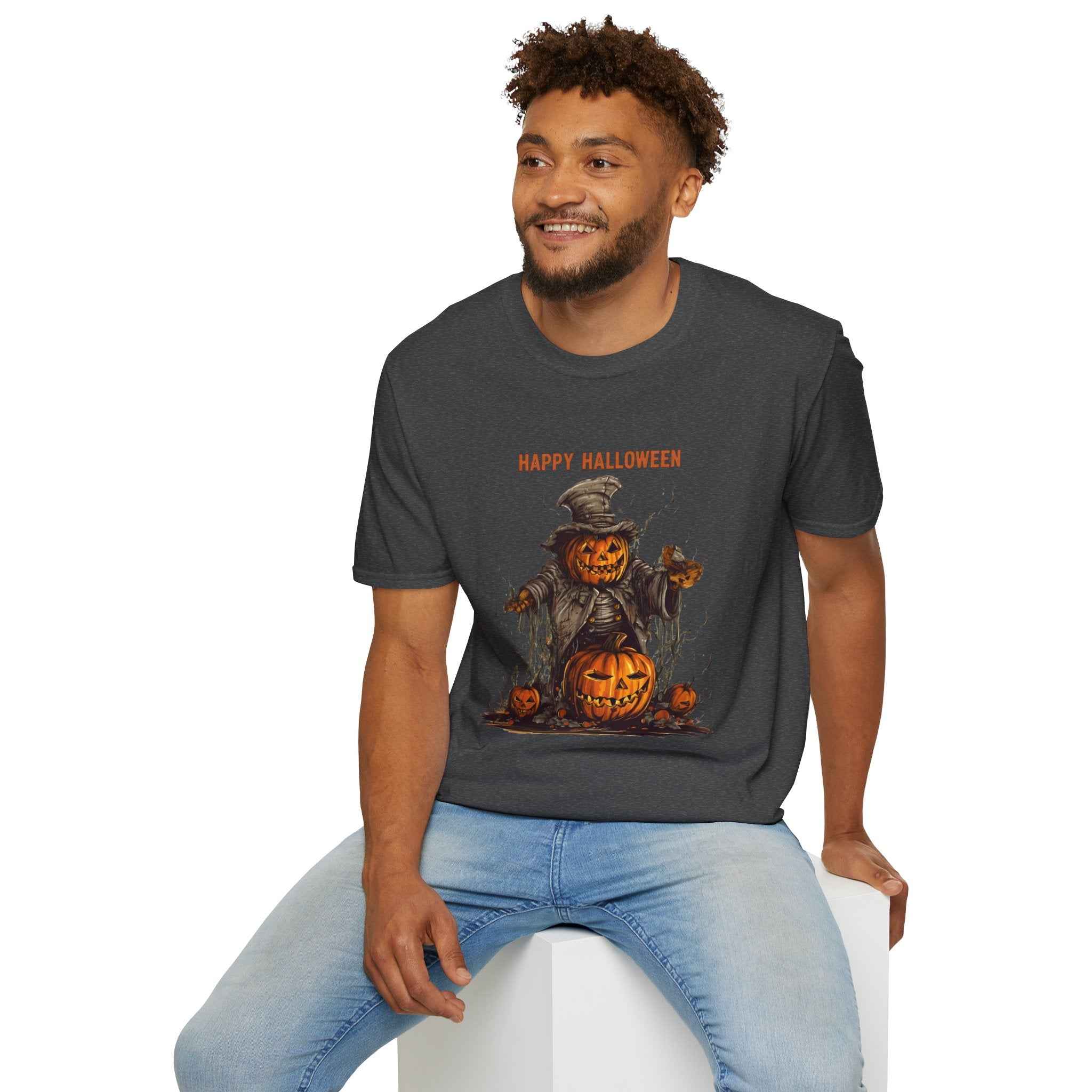 Happy Halloween T-Shirt – Unisex Pumpkin Tee for Spooky Fall Celebrations