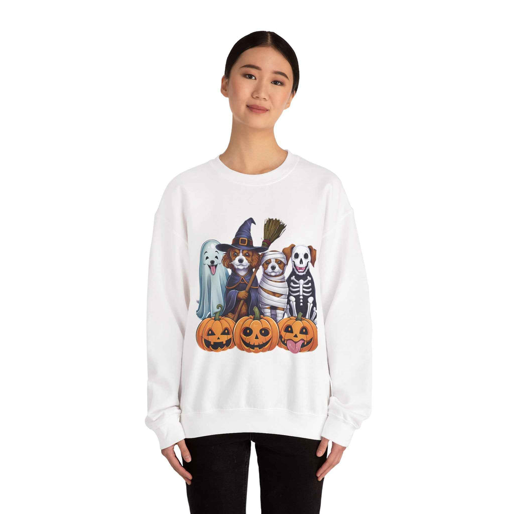 Halloween Dogs Sweatshirt - Spooky Pet Lover Crewneck for Fall Fashion and Pumpkin Style