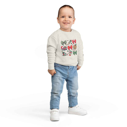 Festive Toddler Sweatshirt with Bows for Holiday Cheer