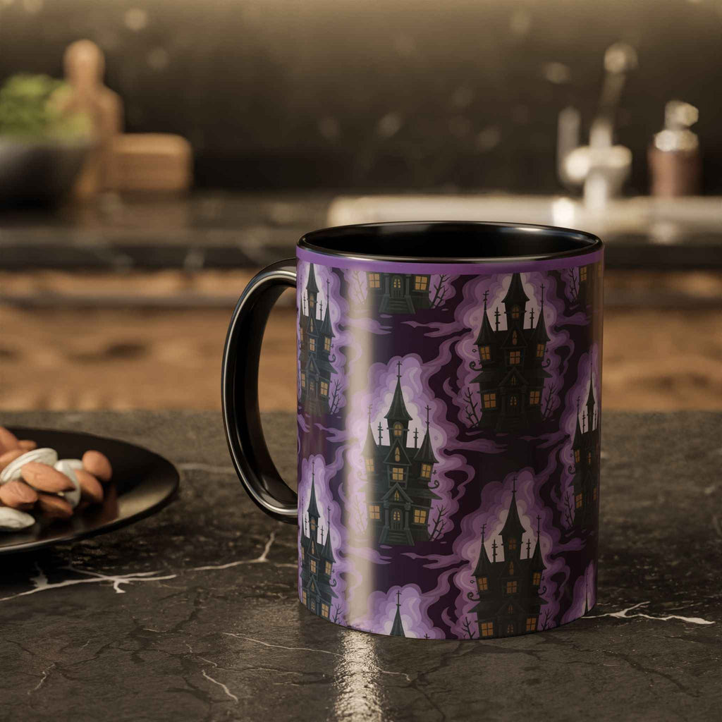 Haunted Castle Coffee Mug - Gothic Halloween Drinkware for Spooky Sips