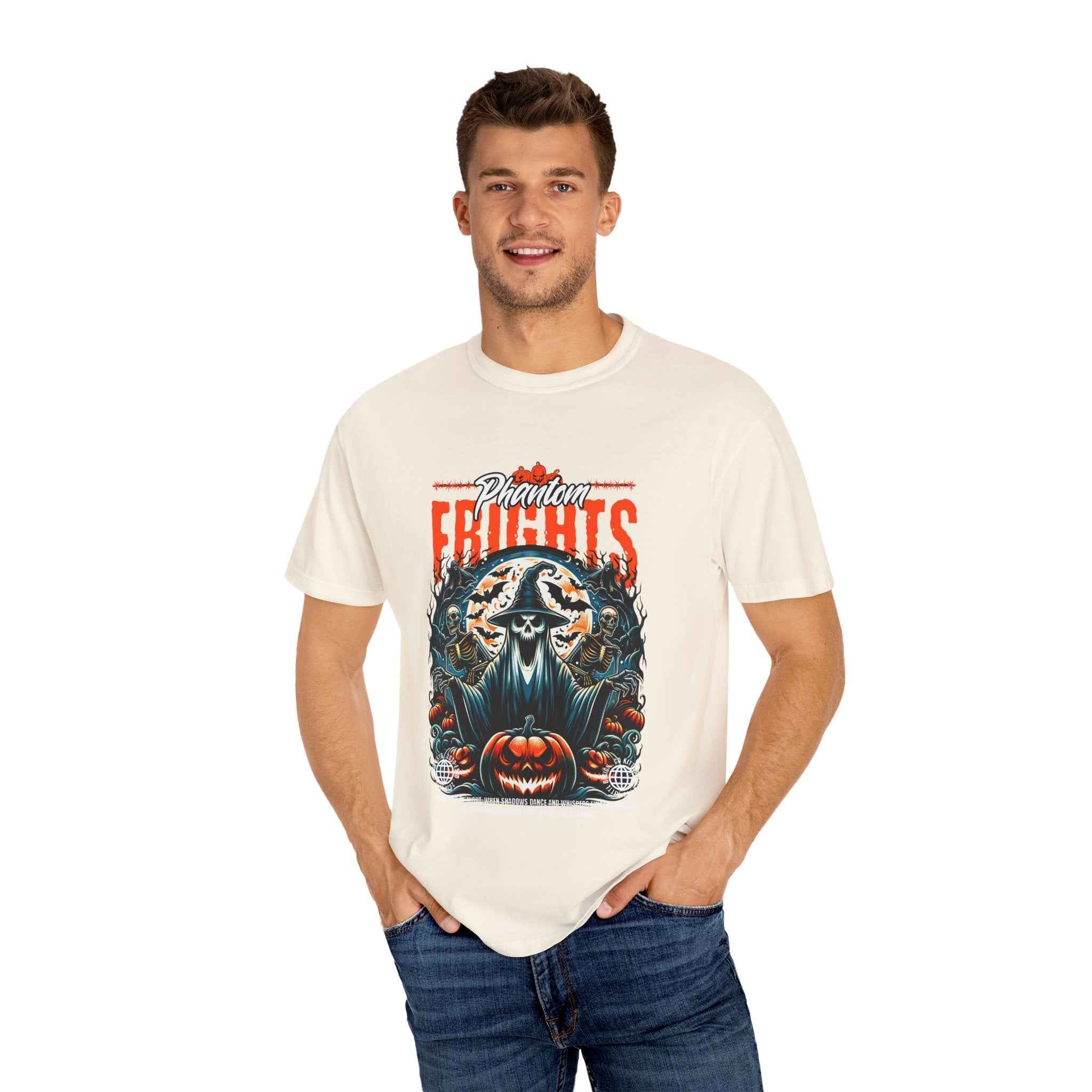 Phantom Frights T-Shirt - Unisex Garment-Dyed Tee for Spooky Seasons