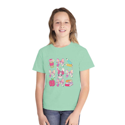 Youth Tee Bunny Back to School Tee for Girls and Sisters