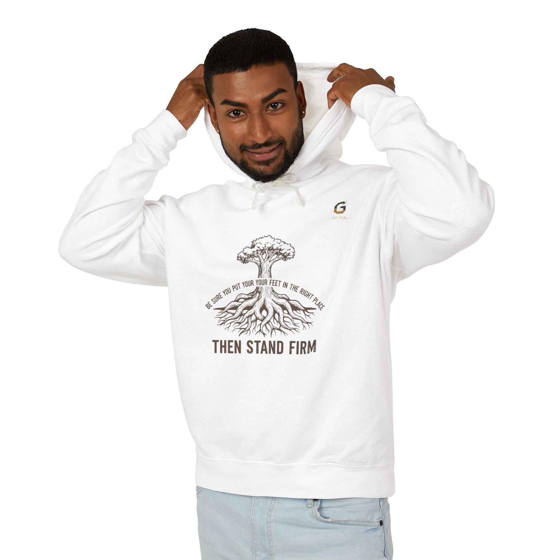Inspirational Lightweight Hoodie for Men and Women - Then Stand Firm