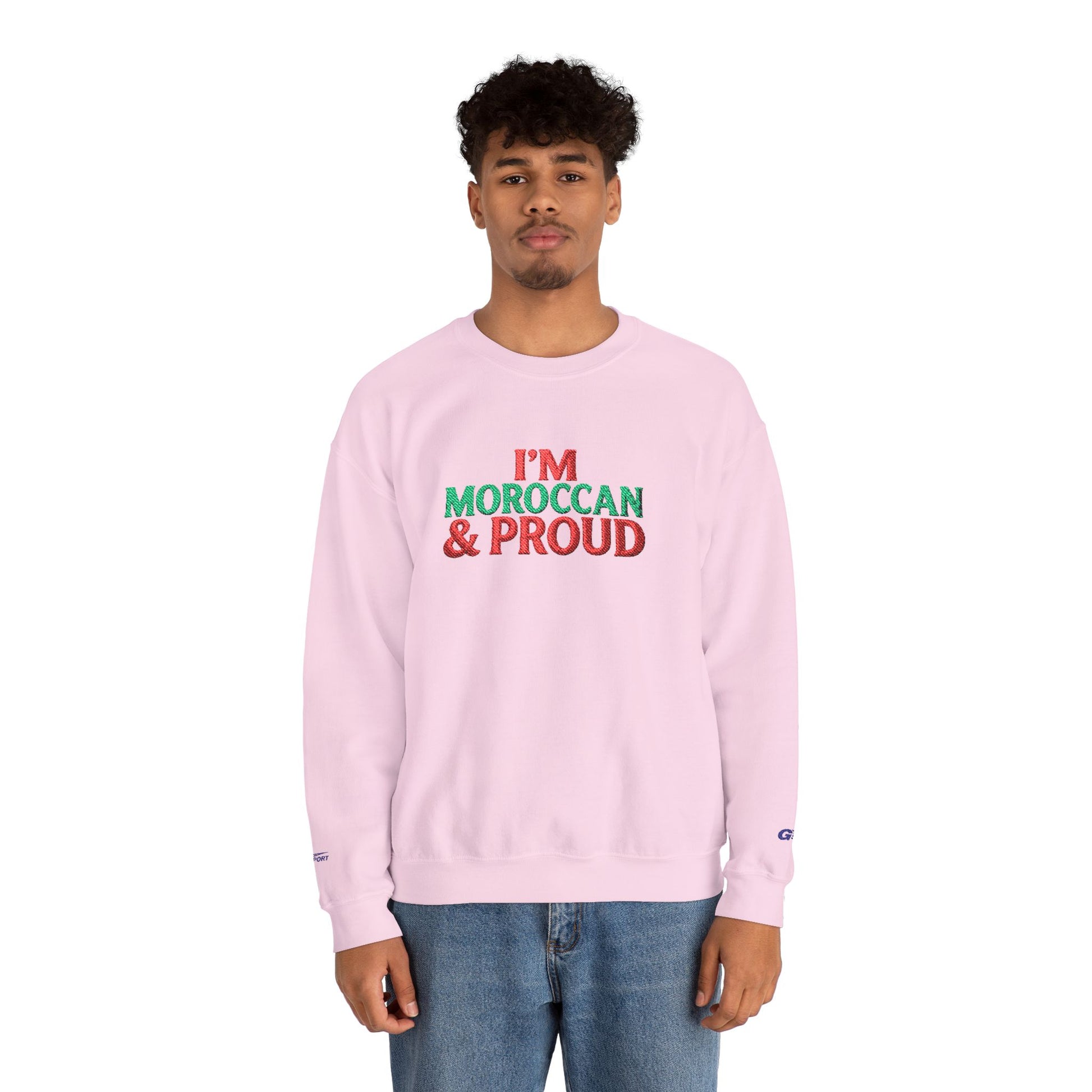 Moroccan & Proud Crewneck Sweatshirt — Patriotic Morocco Pride Pullover - Ghita Shop