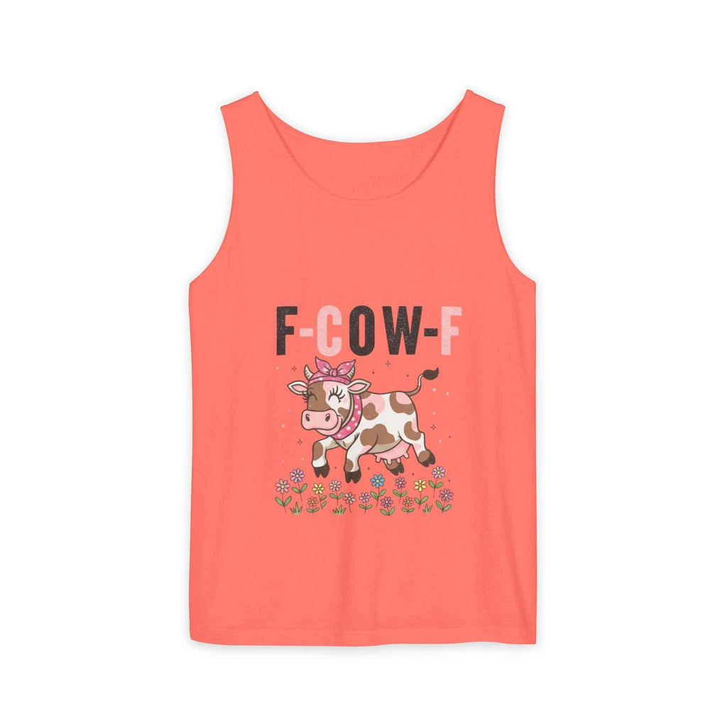 Tank Top Spooky Season Halloween Animal Humor Shirt F-Cow-F