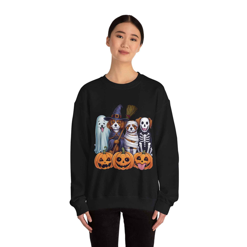 Halloween Dogs Sweatshirt - Spooky Pet Lover Crewneck for Fall Fashion and Pumpkin Style