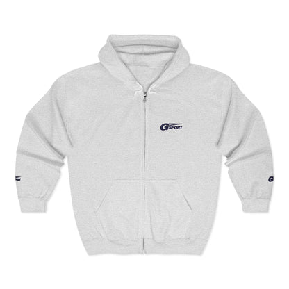 Zip Hoodie with Small Chest Logo – Casual Champion-Inspired Full-Zip Sweatshirt