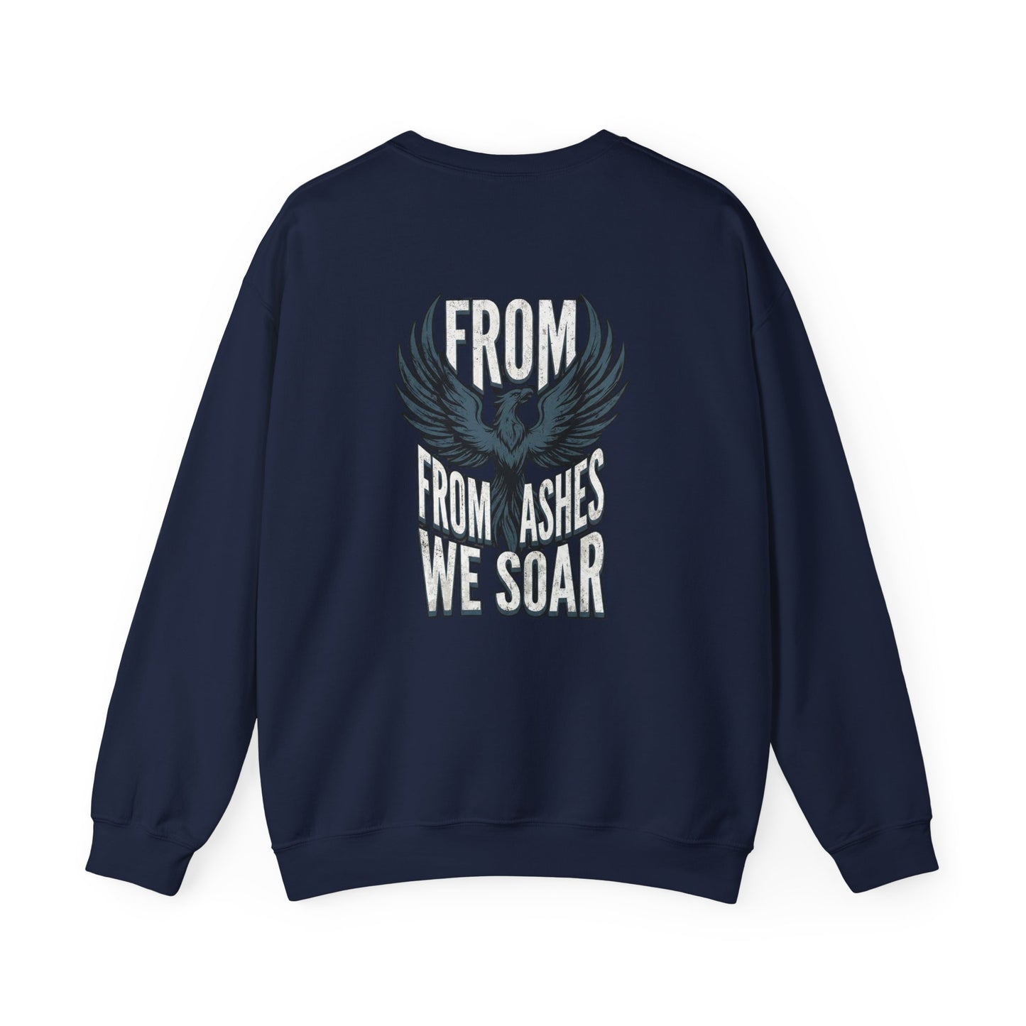 Crewneck Sweatshirt — 'From Ashes We Soar' Raven Back Graphic