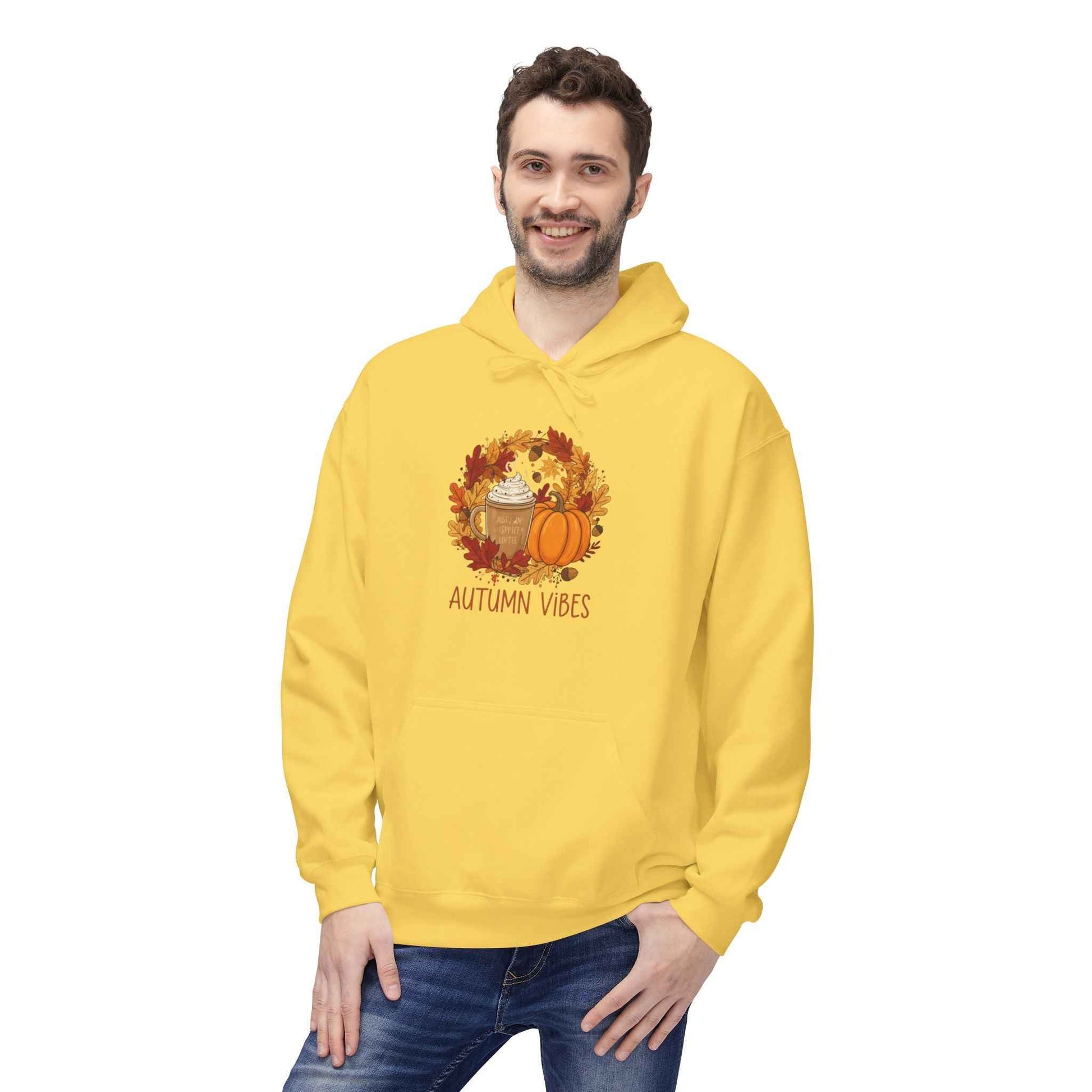 Autumn Vibes Fleece Hoodie - Perfect Autumn Fleece Hoodie for Cozy Fall Days