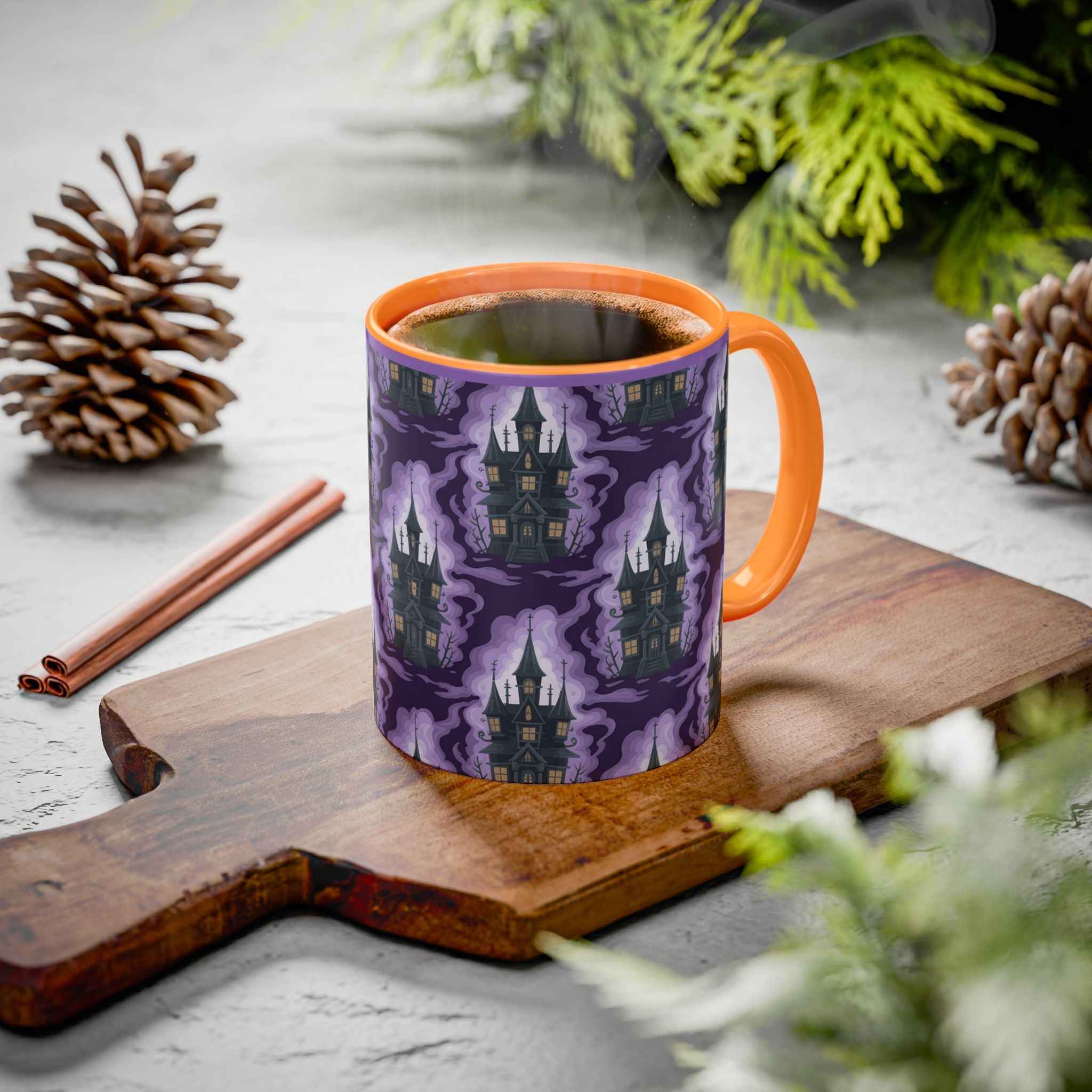 Haunted Castle Coffee Mug - Gothic Halloween Drinkware for Spooky Sips