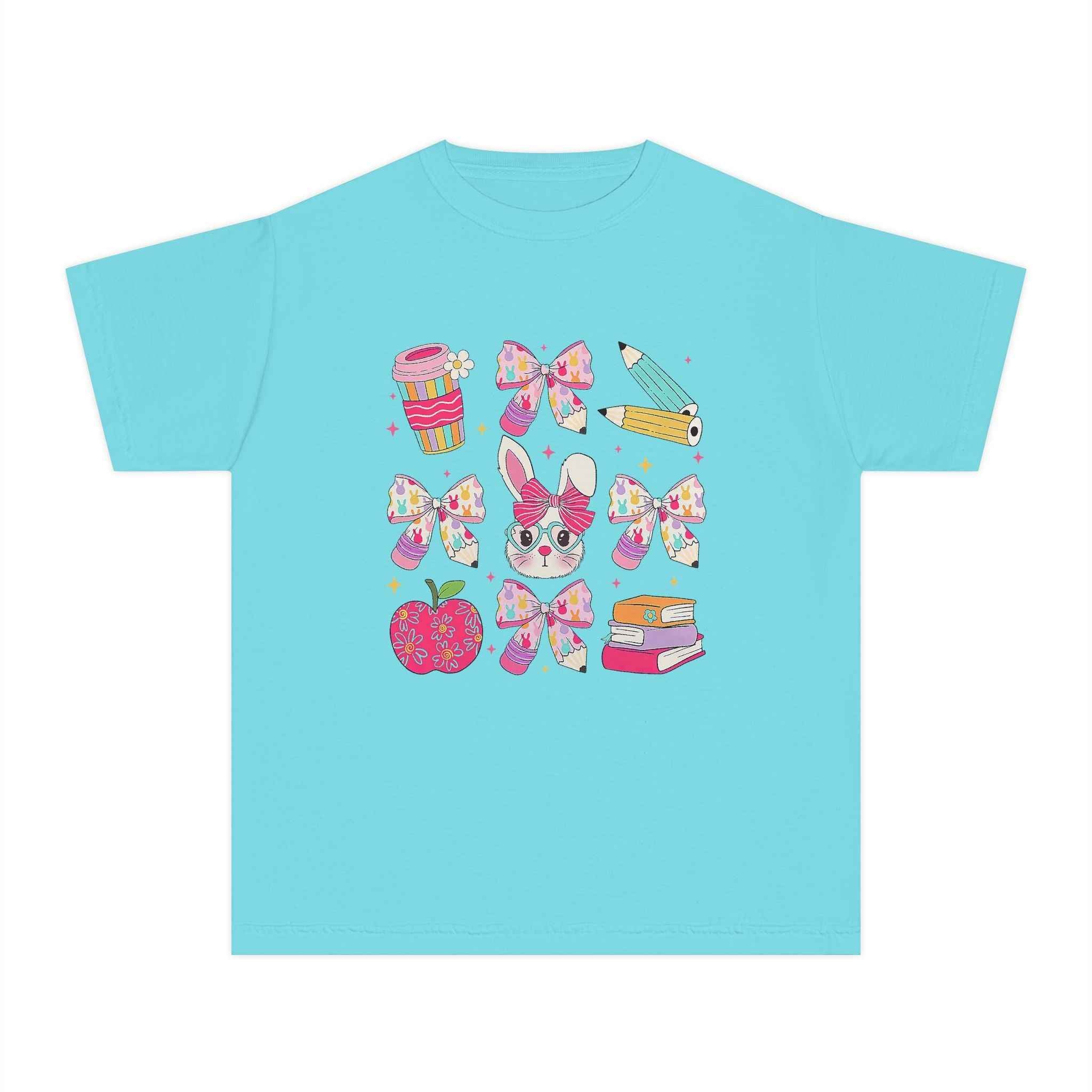 Youth Tee Bunny Back to School Tee for Girls and Sisters