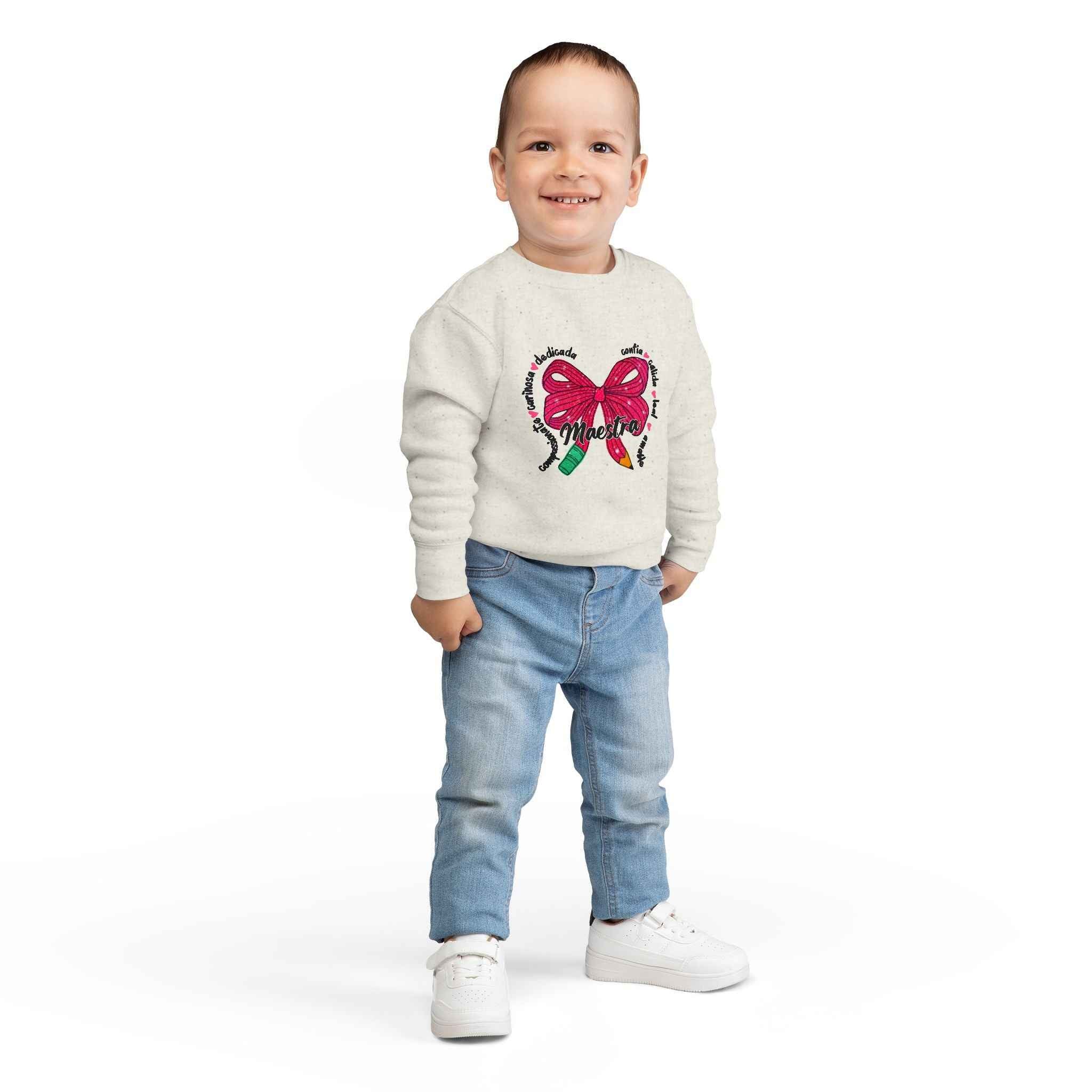 Toddler Sweatshirt with Bow Design in Colorful Style