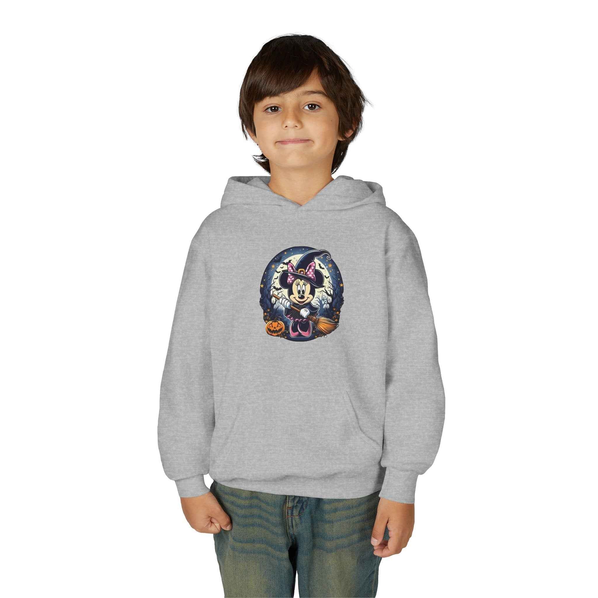 Youth Halloween Hoodie - Adorable Witch Design for Kids
