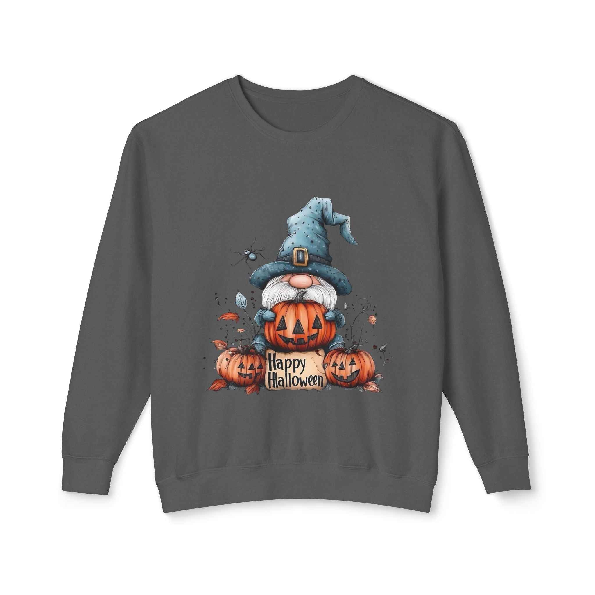 Happy Halloween Gnome Sweatshirt Unisex Lightweight Crewneck