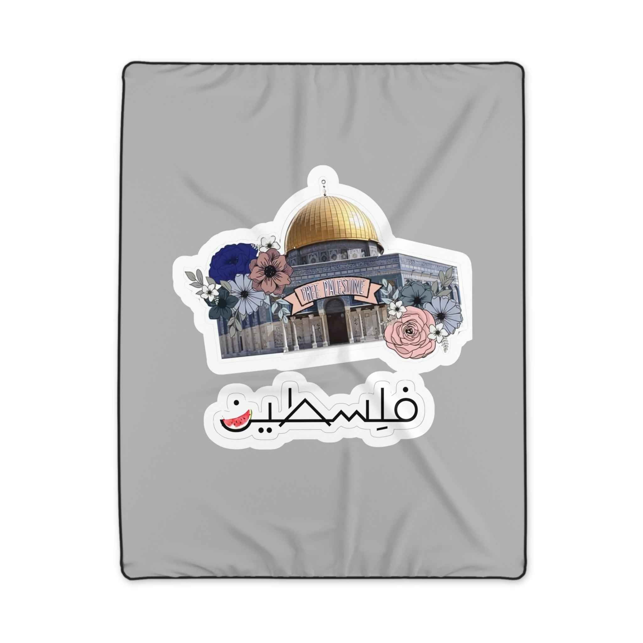 Polyester Blanket - Free Palestine Floral Blanket Home Decor