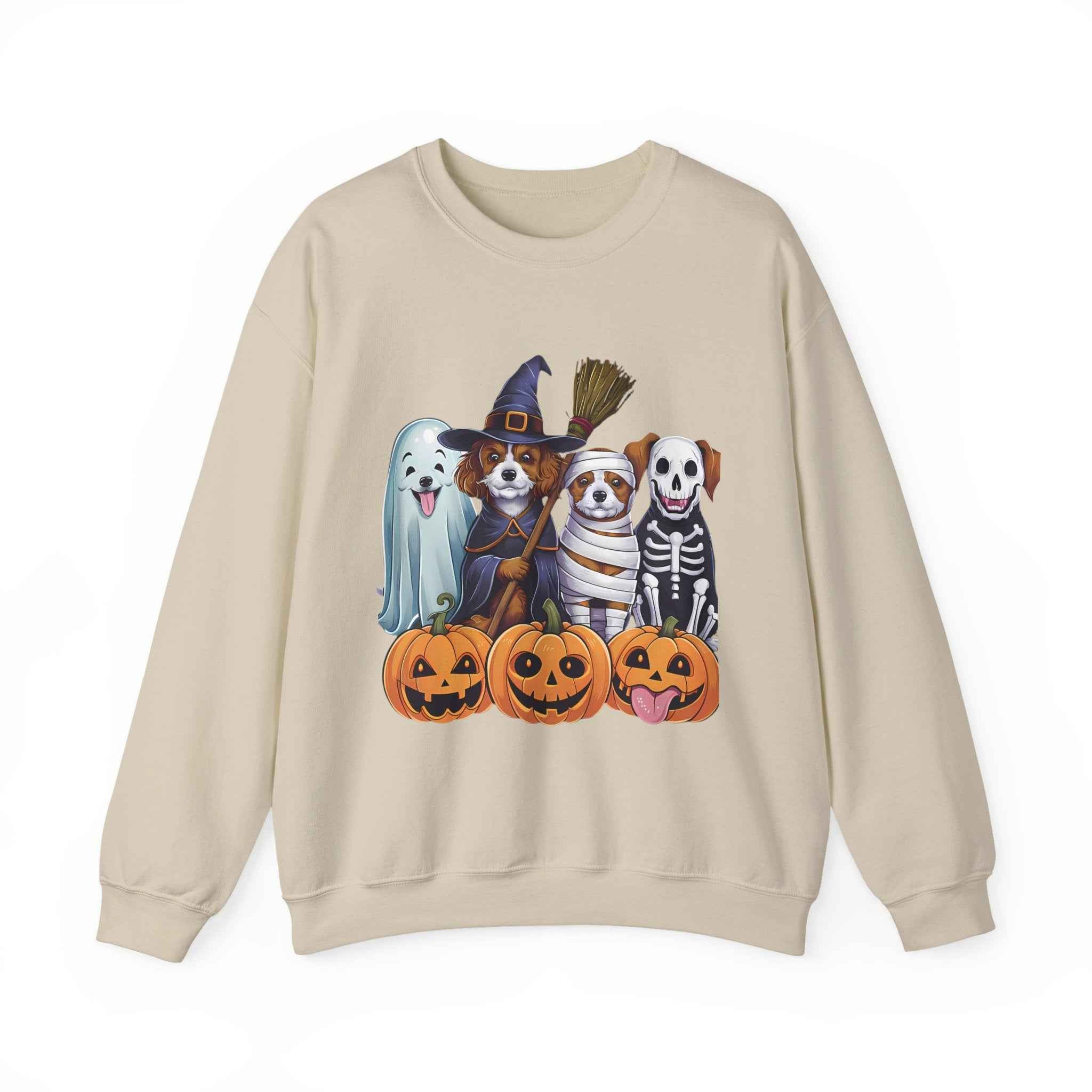 Halloween Dogs Sweatshirt - Spooky Pet Lover Crewneck for Fall Fashion and Pumpkin Style