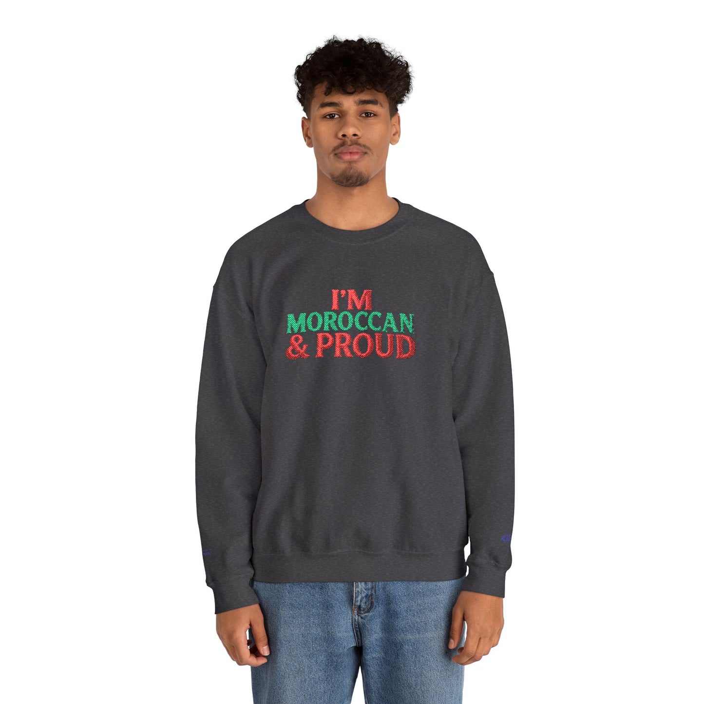 Moroccan & Proud Crewneck Sweatshirt — Patriotic Morocco Pride Pullover - Ghita Shop