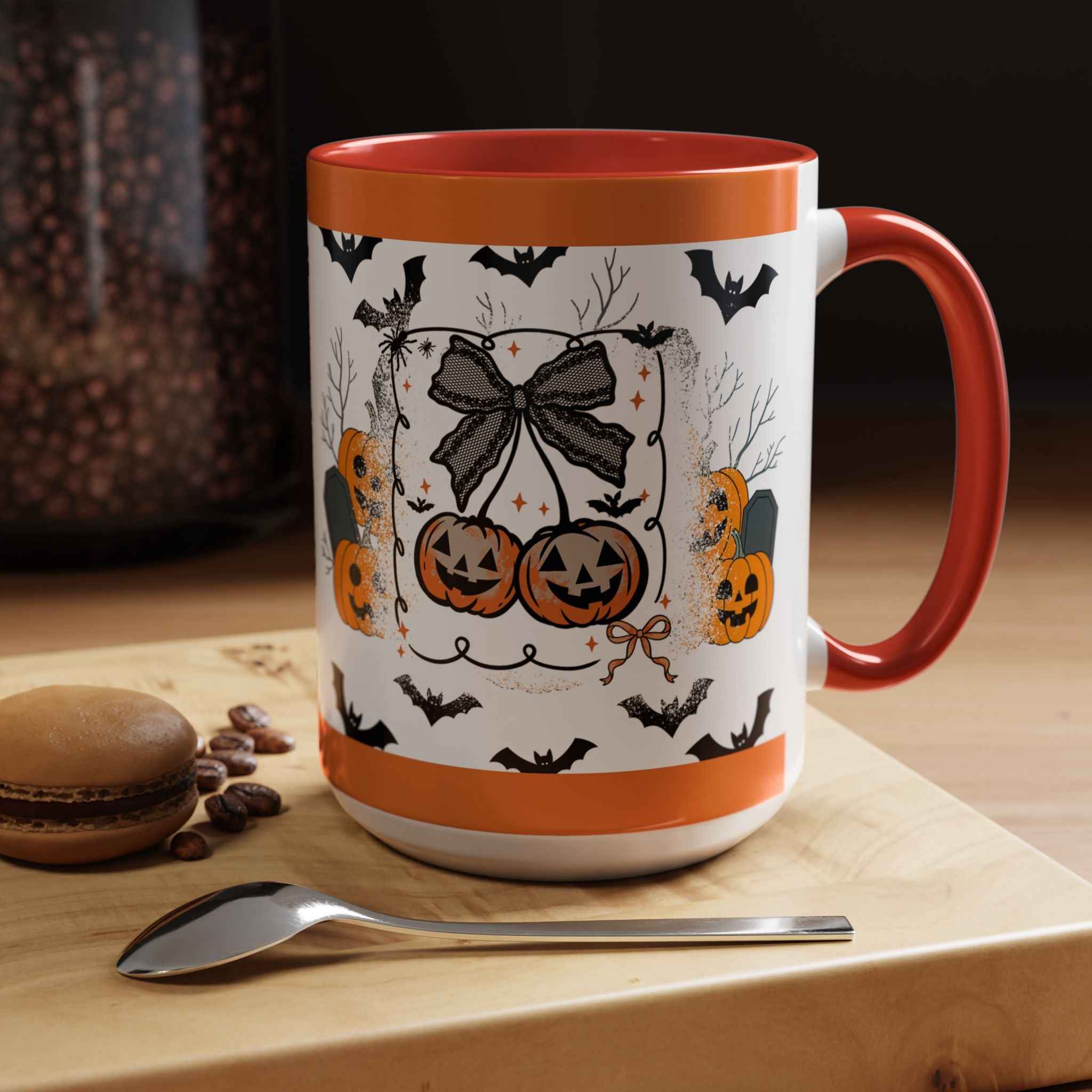 Halloween Coffee Mug - Spooky Pumpkin Design Accent