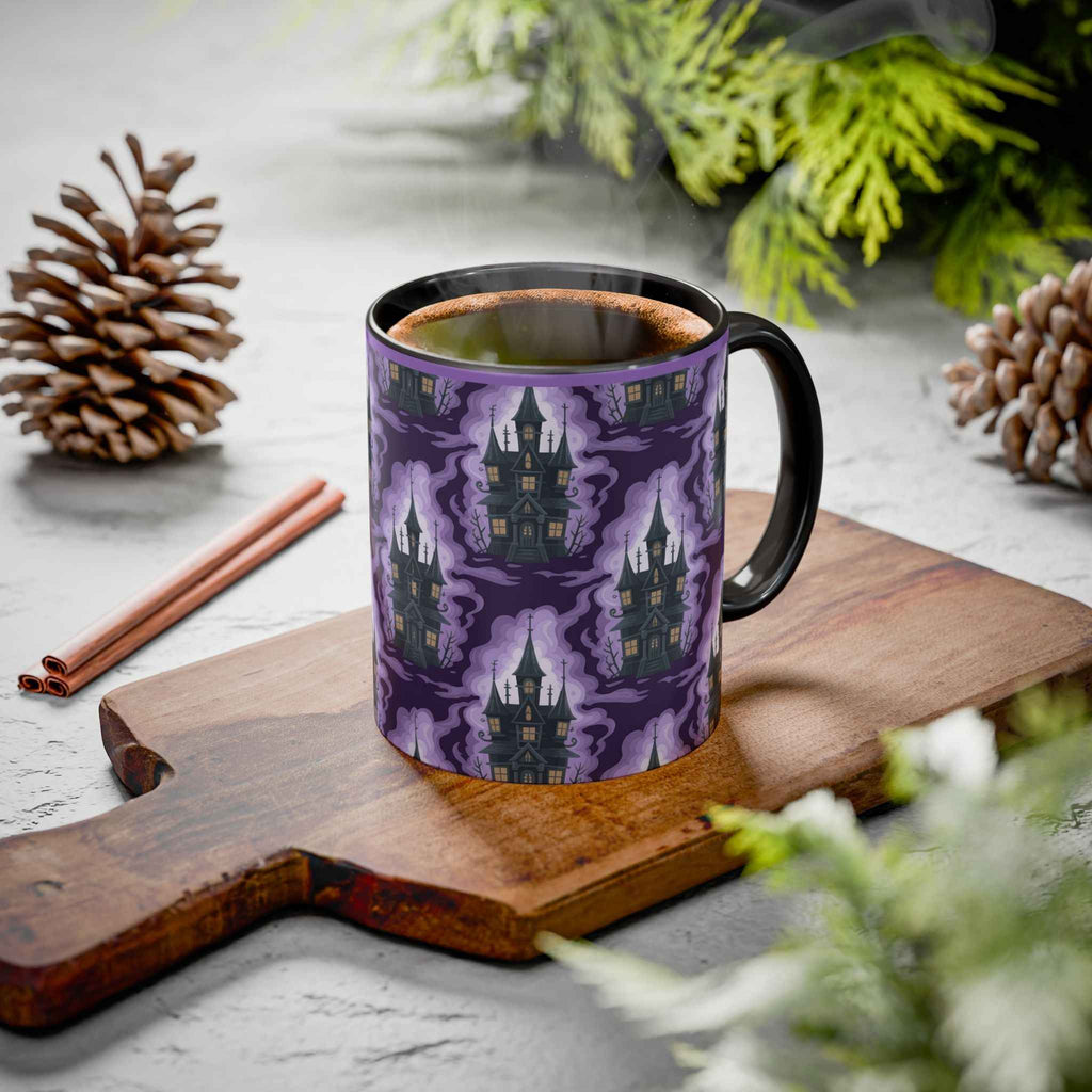 Haunted Castle Coffee Mug - Gothic Halloween Drinkware for Spooky Sips