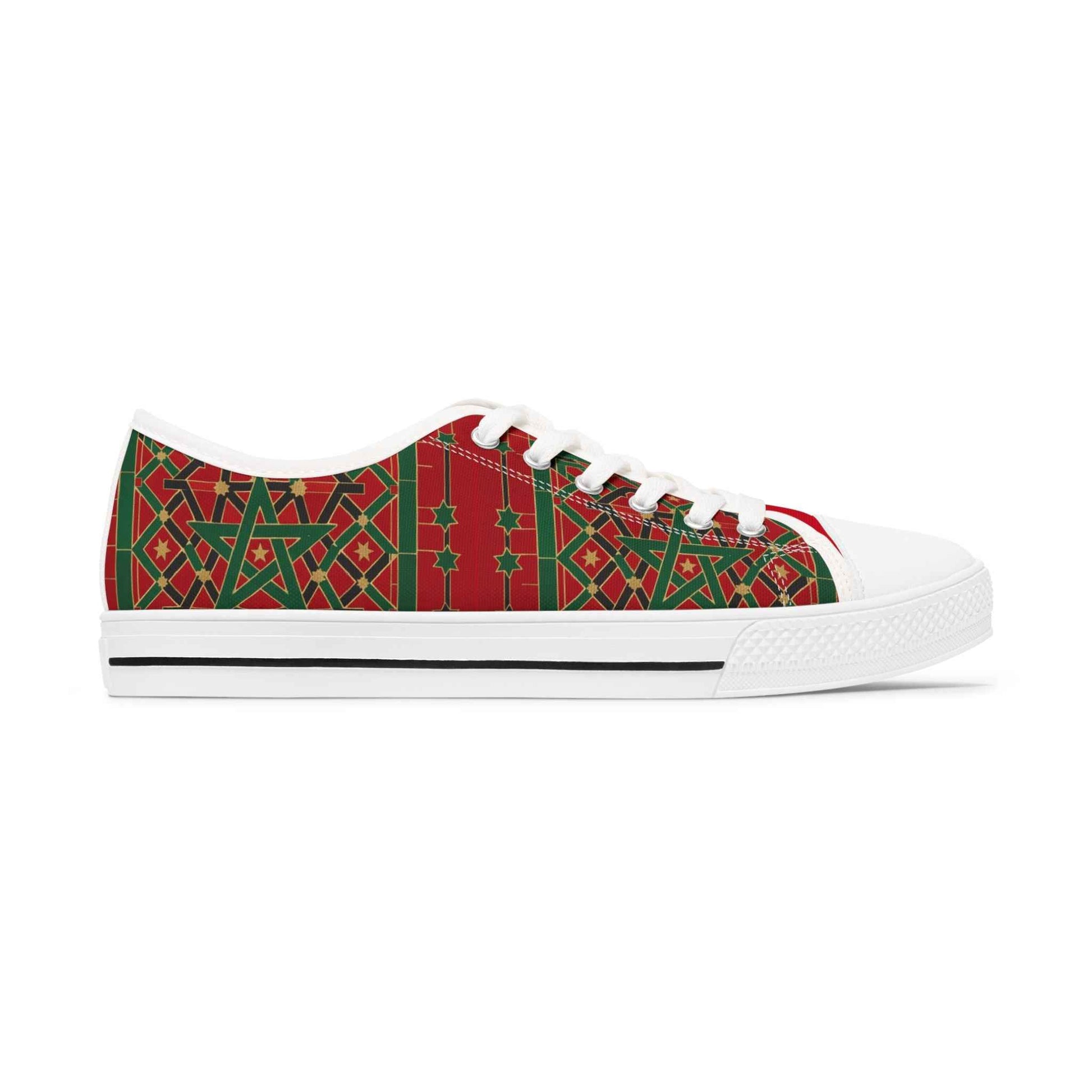 Festive Women's Low Top Sneakers - Unique Morocco Souvenir