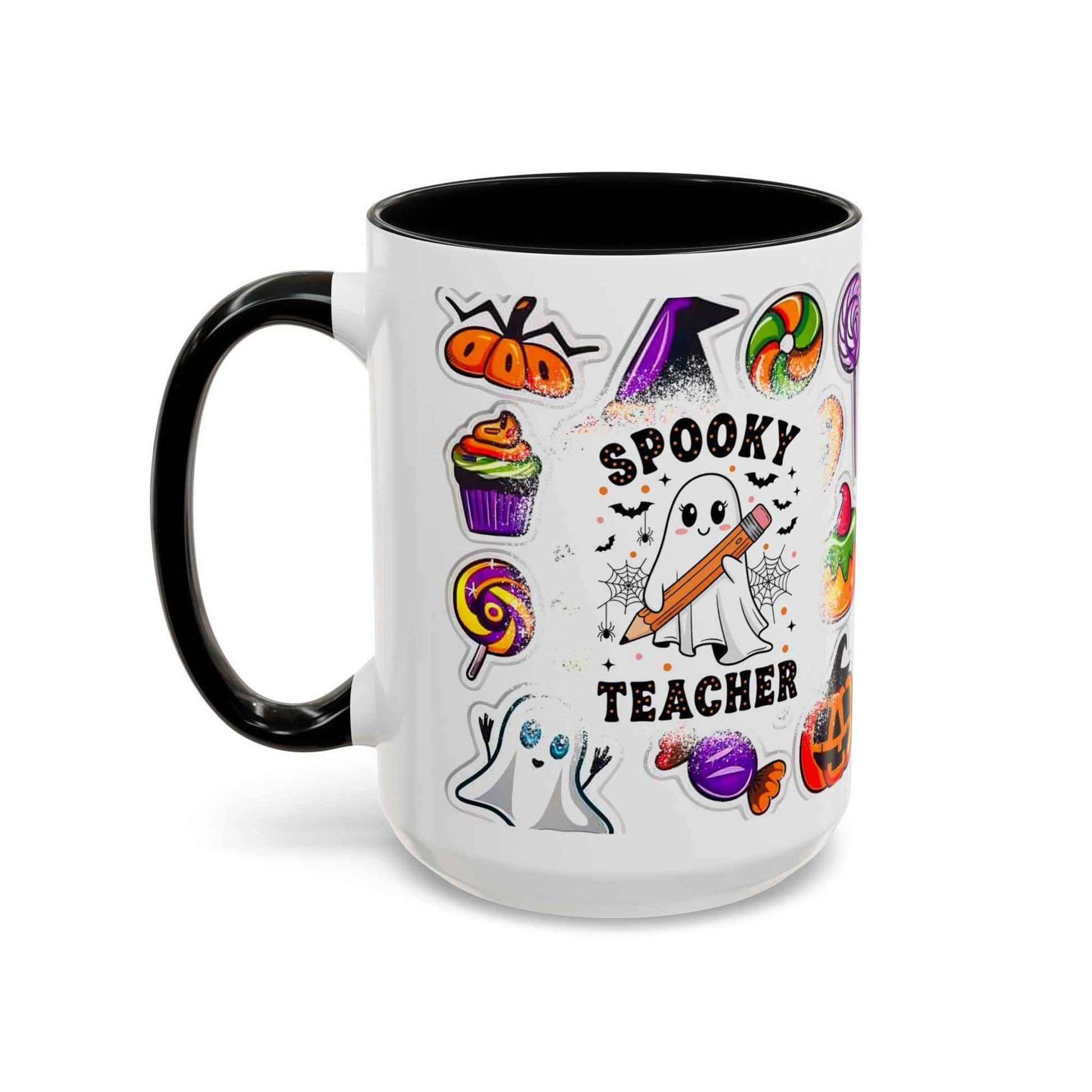 Spooky Teacher Coffee Mug – Adorable Halloween Decor with Cute Ghost Design