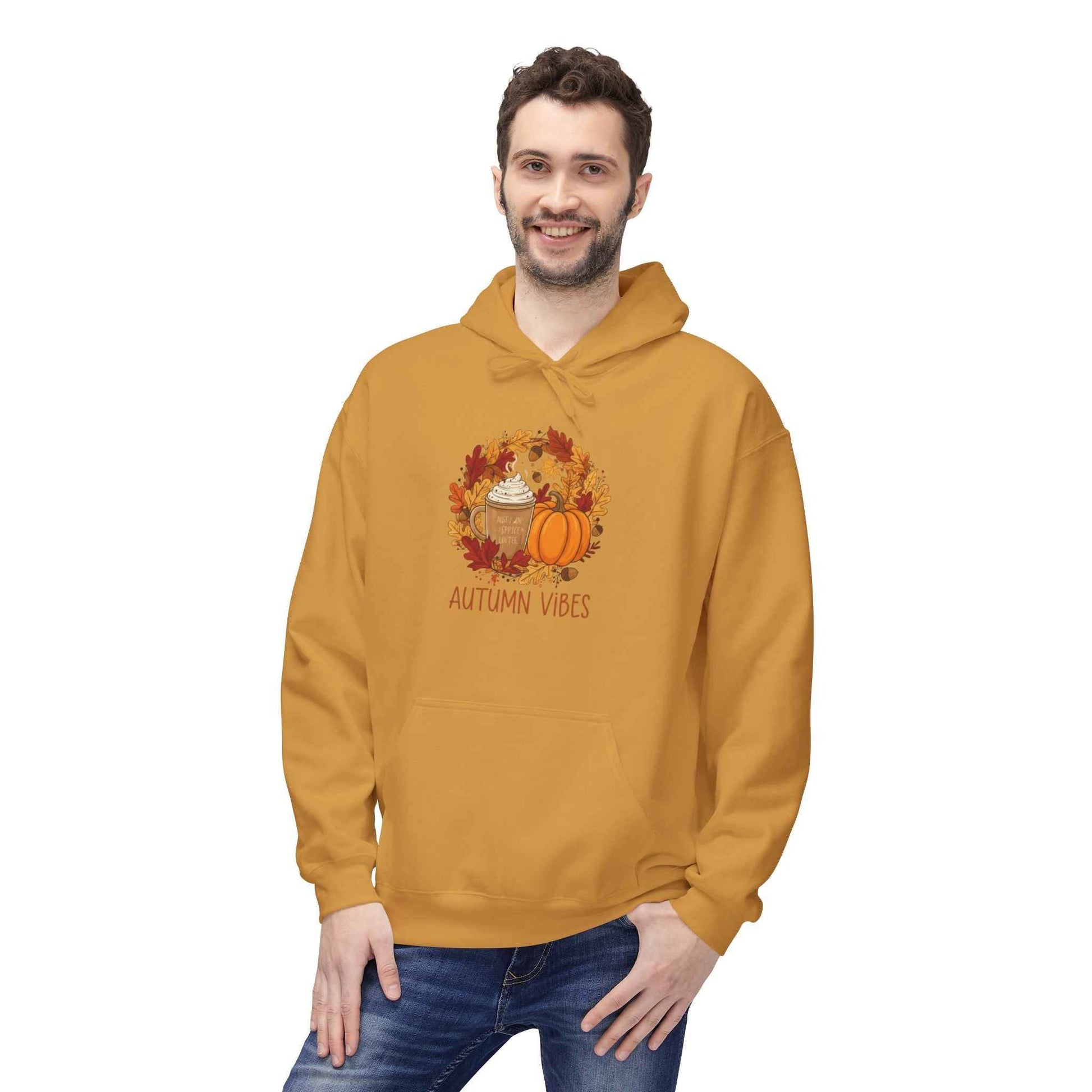 Autumn Vibes Fleece Hoodie - Perfect Autumn Fleece Hoodie for Cozy Fall Days