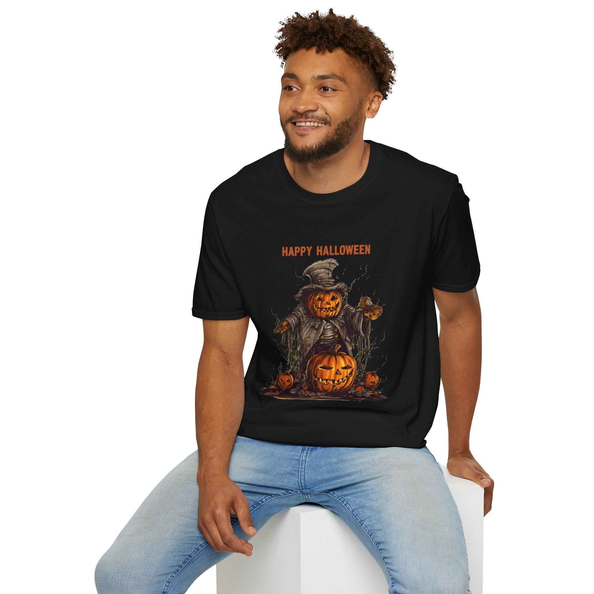 Happy Halloween T-Shirt – Unisex Pumpkin Tee for Spooky Fall Celebrations