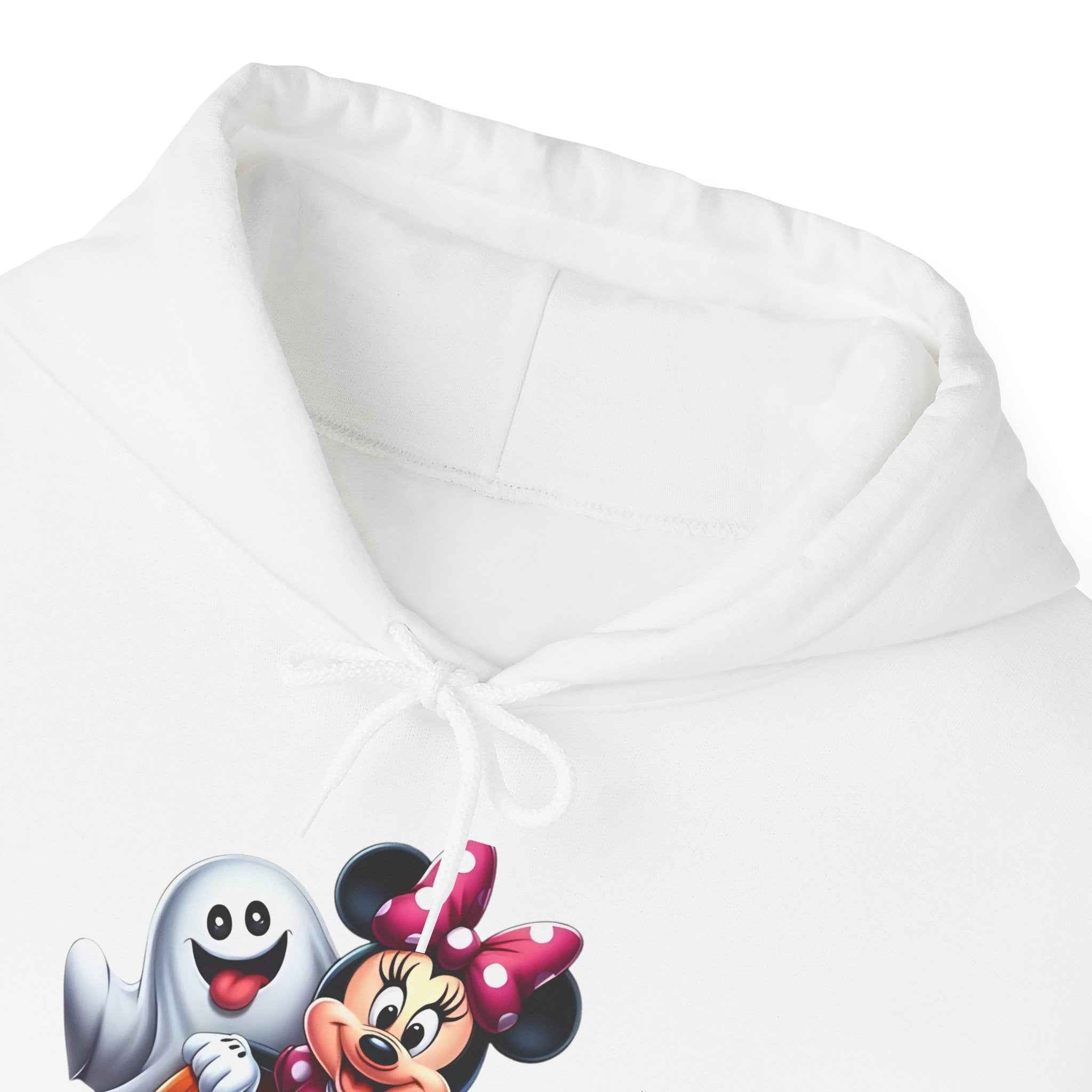 Halloween Minnie Mouse Sweatshirt Unisex Hooded Sweatshirt with Ghost Design