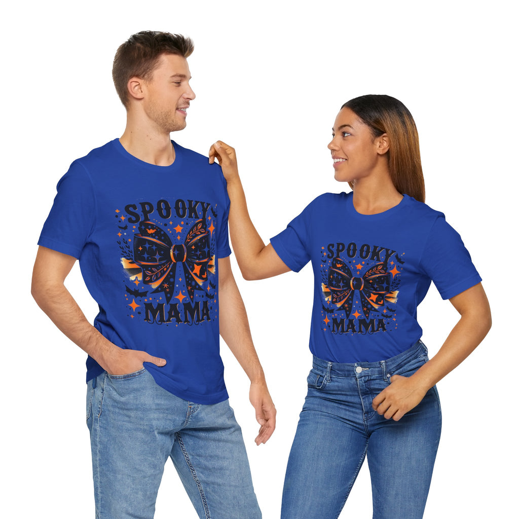 Spooky Mama T-Shirt - Unisex Jersey Tee for Halloween, Family Events, Gifts for Moms, Autumn Fashion, Casual Wear
