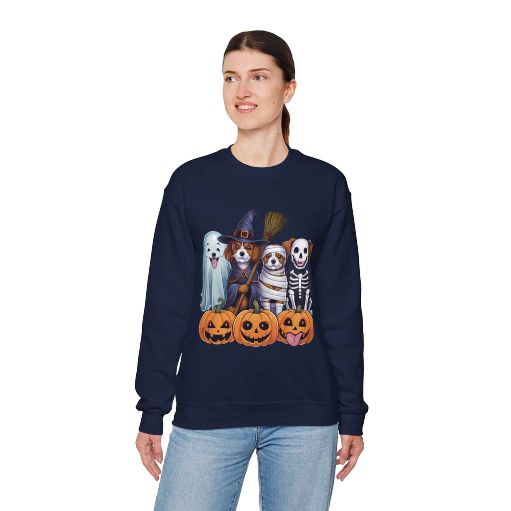 Halloween Dogs Sweatshirt - Spooky Pet Lover Crewneck for Fall Fashion and Pumpkin Style