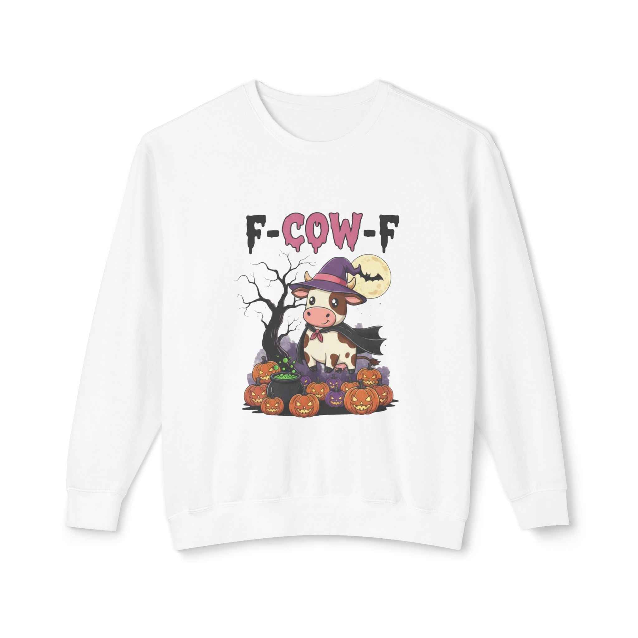 F-Cow-F Halloween Crewneck Sweatshirt, Adorable Cozy Top for Fall