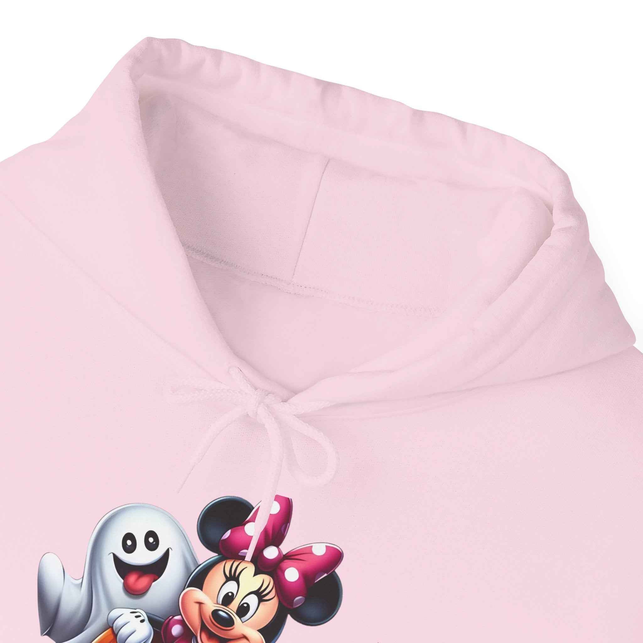 Halloween Minnie Mouse Sweatshirt Unisex Hooded Sweatshirt with Ghost Design